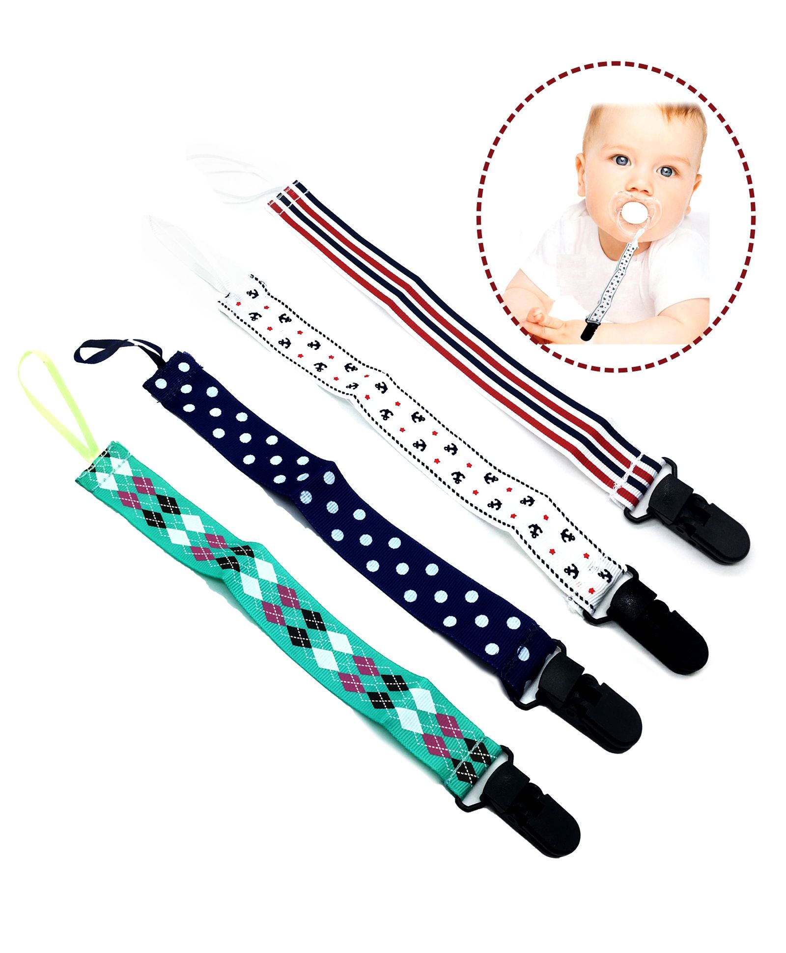 Syga Baby Teether Holder Belt Pack Of 4 - Multicolor-image-25