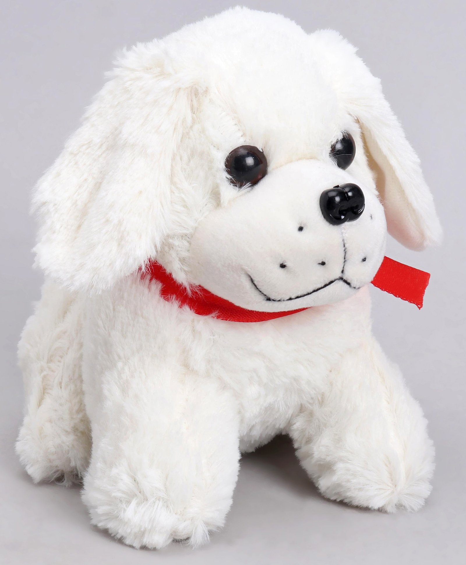 Play Toons Dog Shaped Soft Toy White - Height 20 cm-picture-15