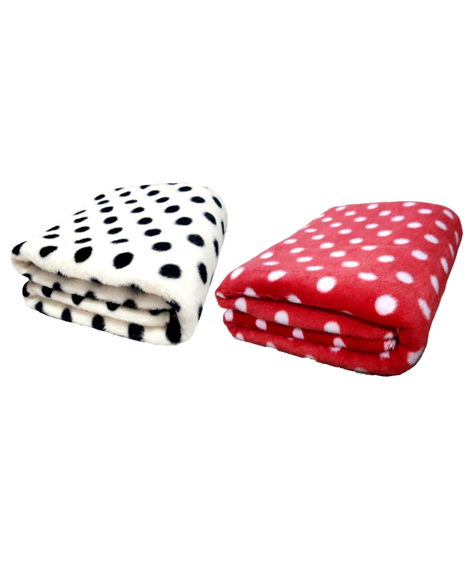 Brandonn Blankets Polka Dot Print Pack Of 2 - Red White-image-42