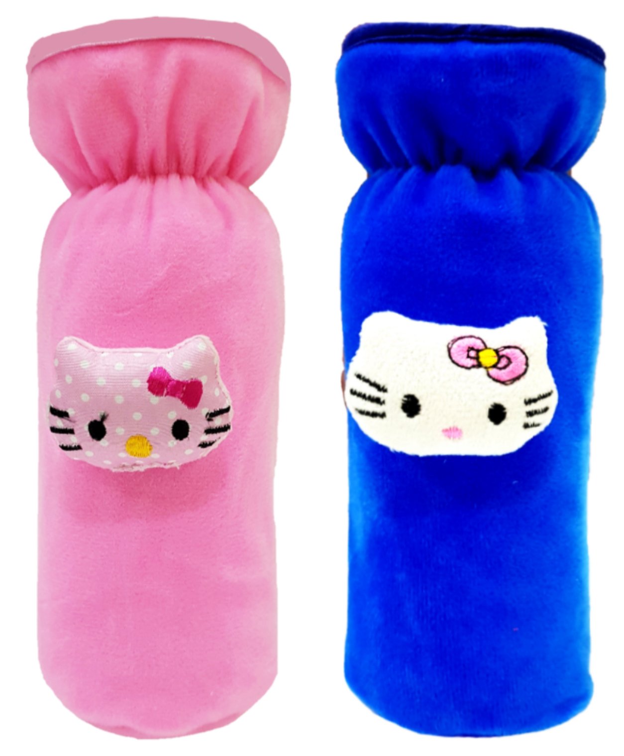 Brandonn Velvet Feeding Bottle Covers With Animal Motifs Fits 250 ml Bottle Set of 2 - Blue Pink-picture-21