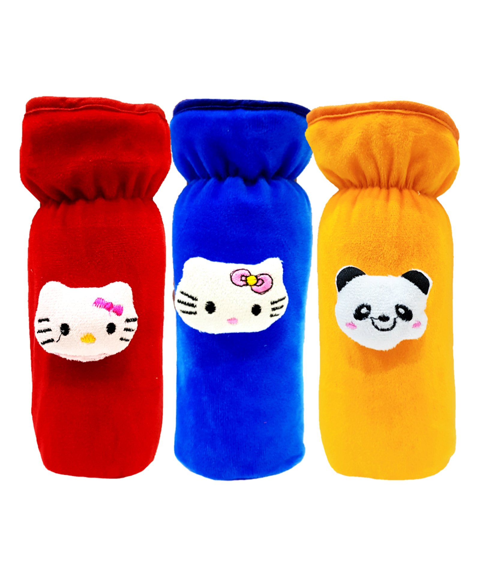 Brandonn Velvet Feeding Bottle Covers With Animal Motifs Fits 250 ml Bottle Set of 3 - Multicolor-image-43