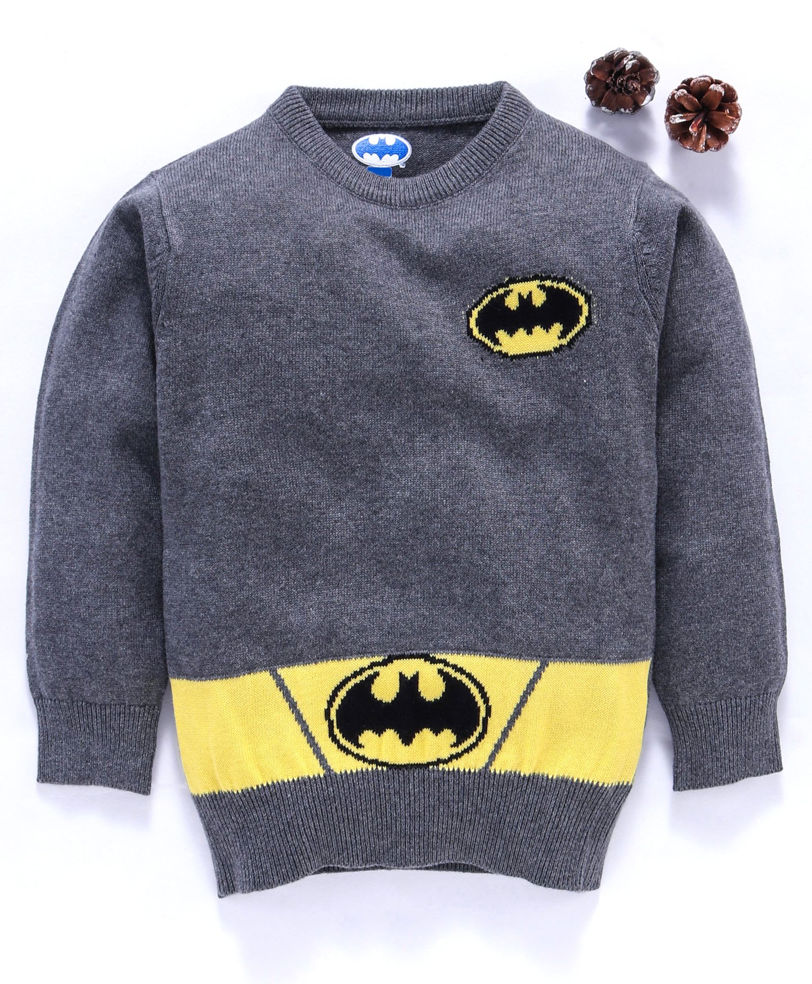 Buy Mom's Love Full Sleeves Sweater Batman Design - Grey for Boys (6-12  Months) Online in India, Shop at  - 3038140