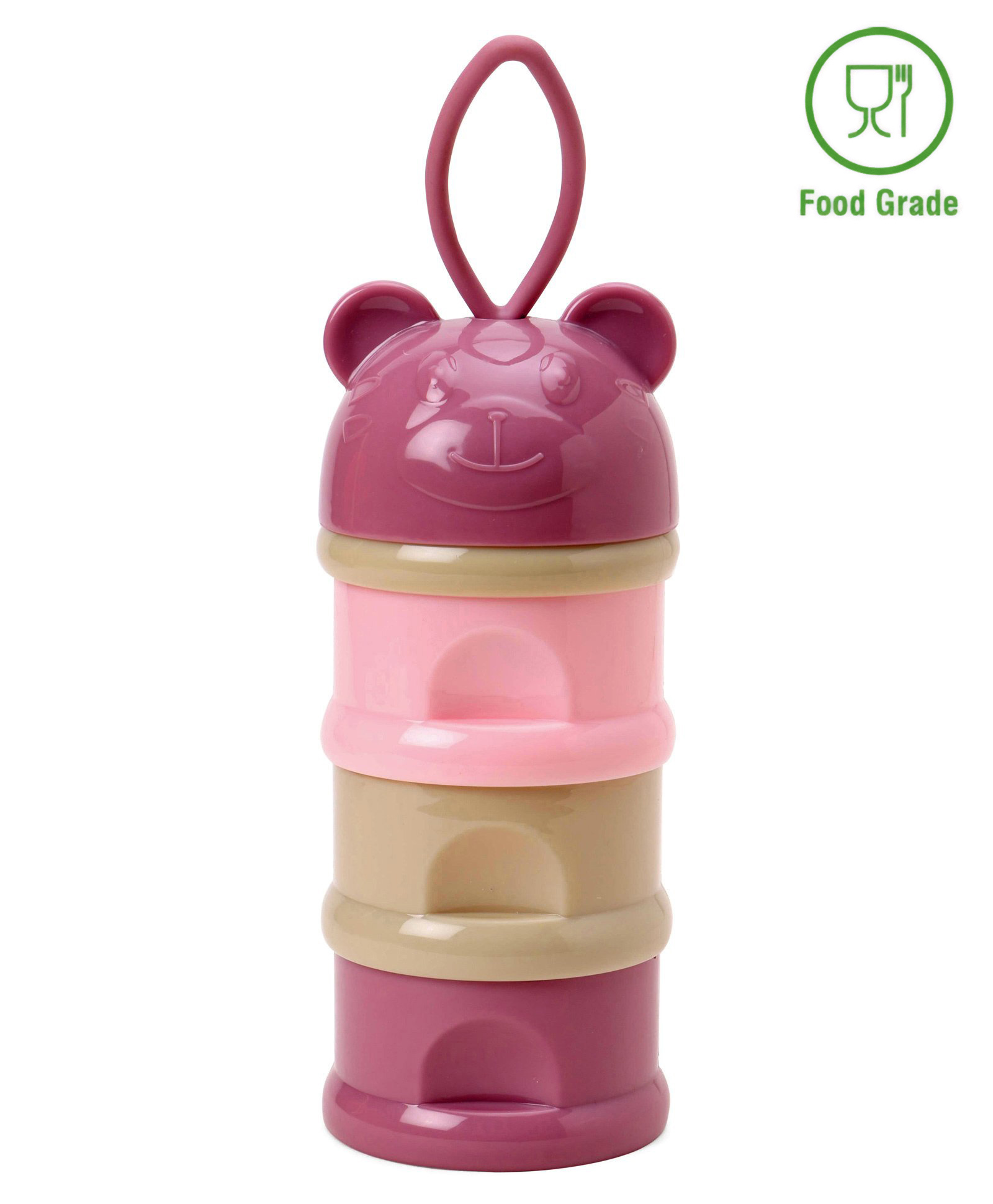 Milk Powder Container Kitty Shaped Top 3 Racks 120 ml Each - Multicolor