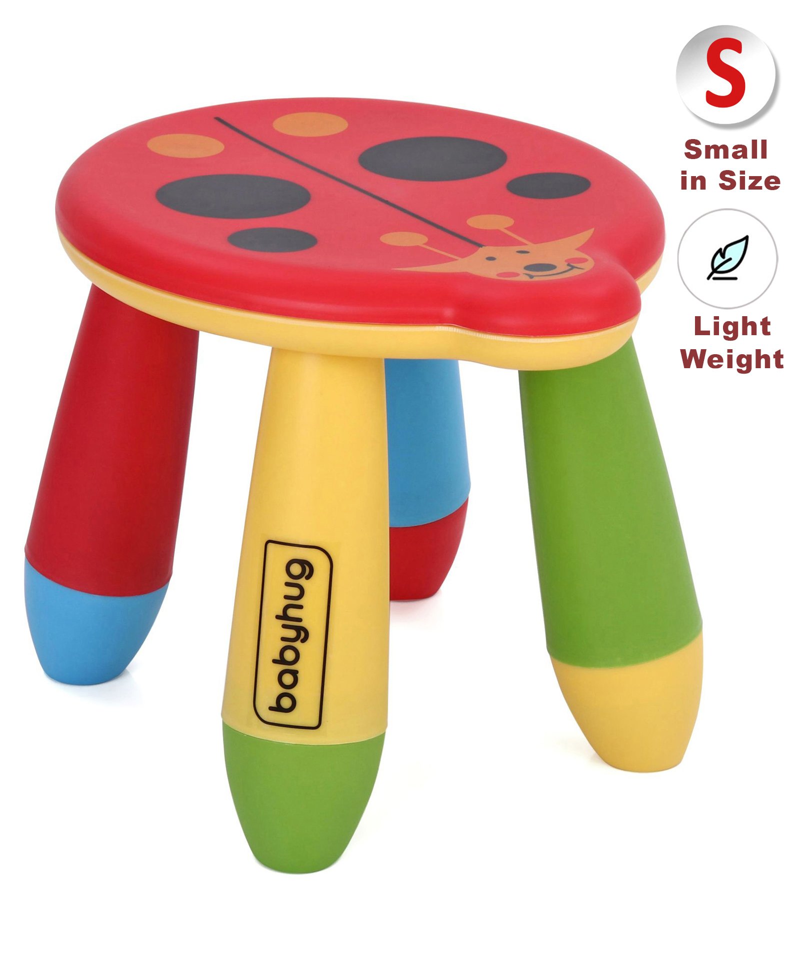 Babyhug Lightweight Stool Ladybug Design - Red Multicolour-image-29