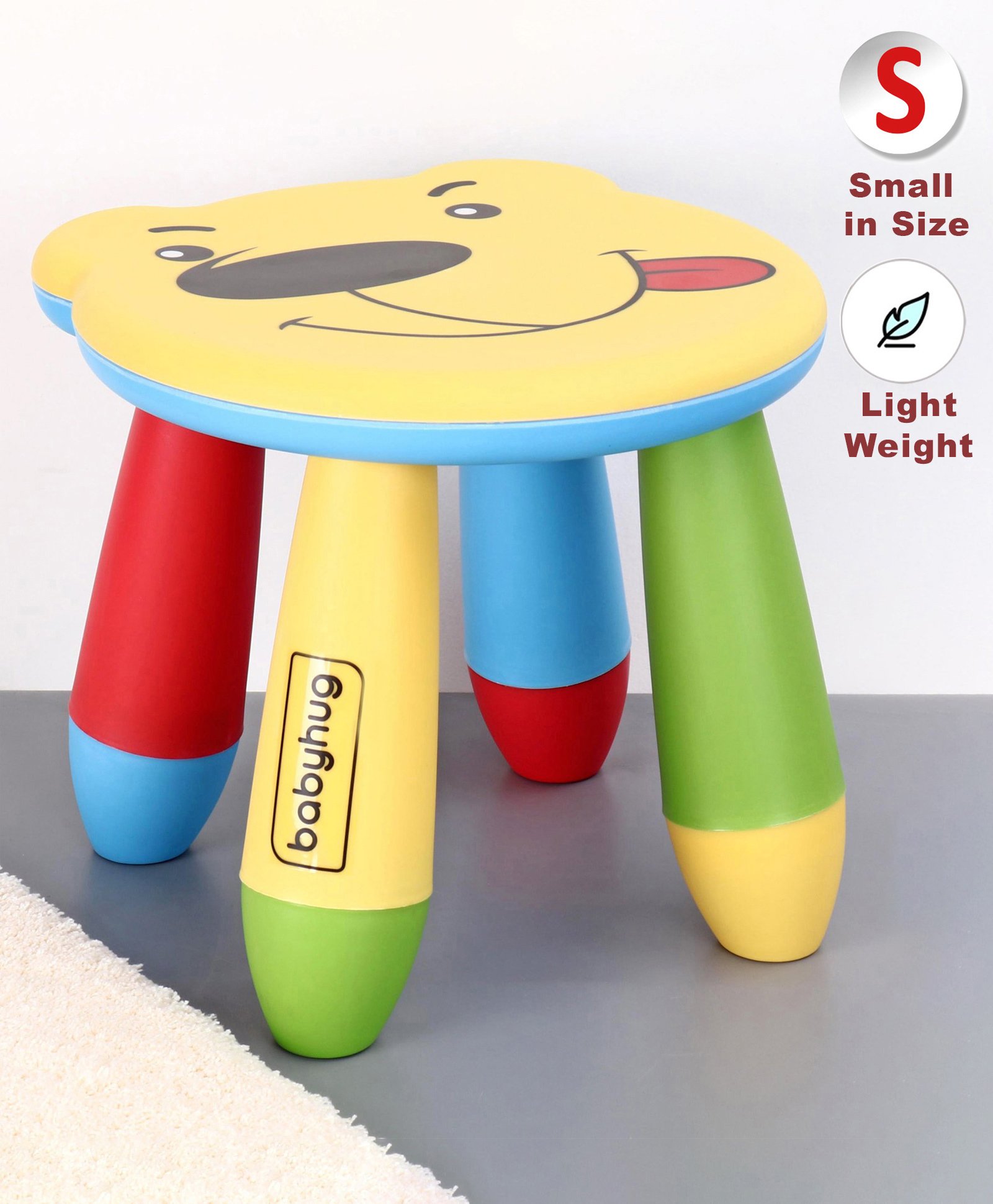 Babyhug Small Size Stool Bear Design - Yellow-picture-21