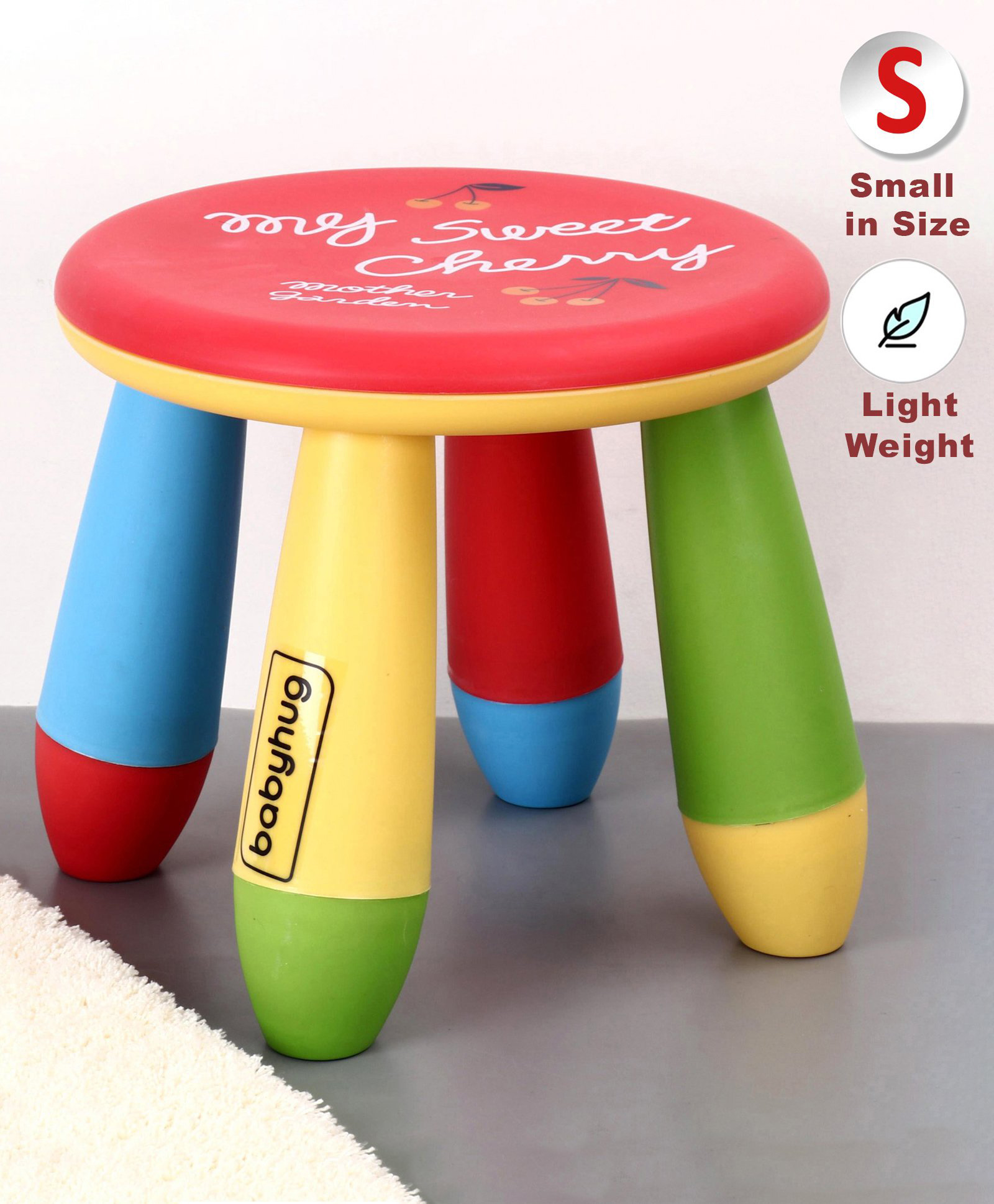 Babyhug Small Size Stool Cherry Print - Red & Multicolor-picture-13