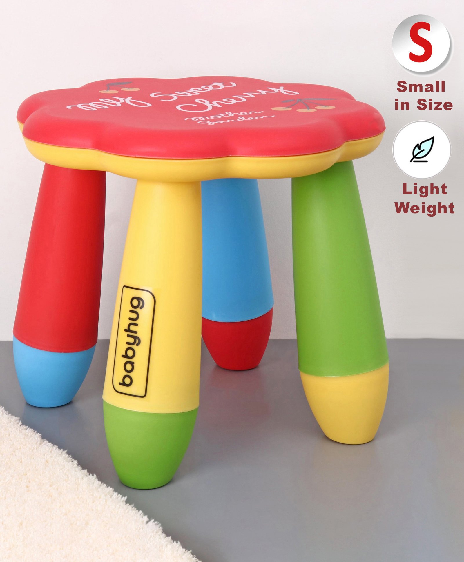 Babyhug Lightweight Small SIze Kids Stool Cherry Print - Red Multicolor-image-29