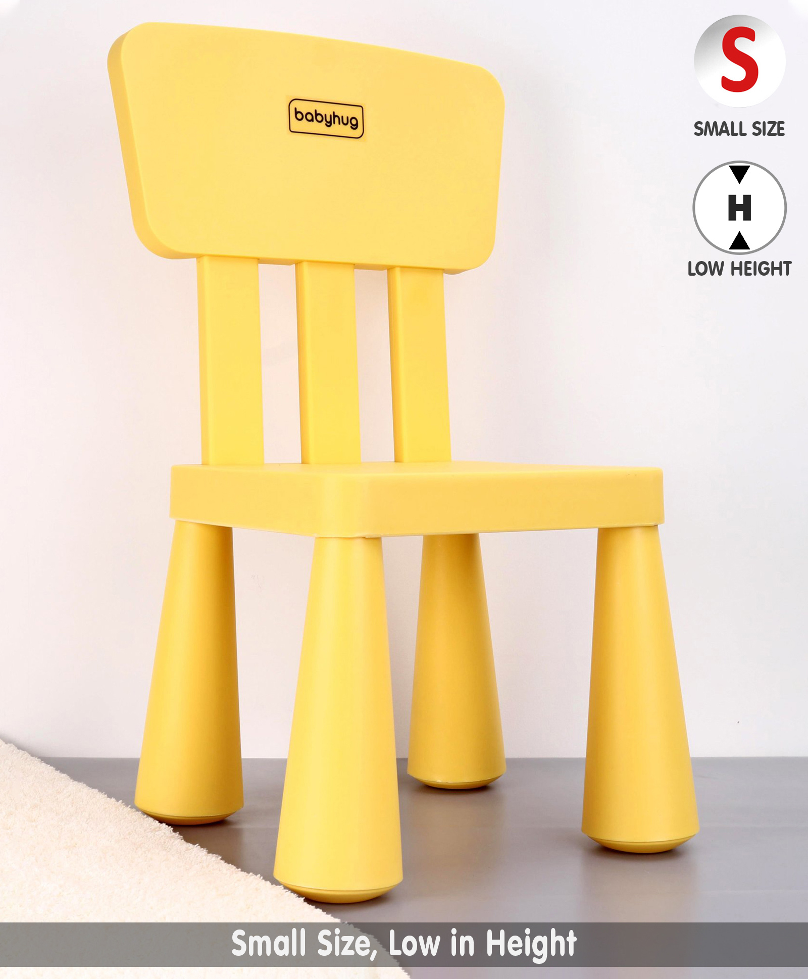 Babyhug Lightweight Chair With Comfortable Back Rest - Yellow-picture-11