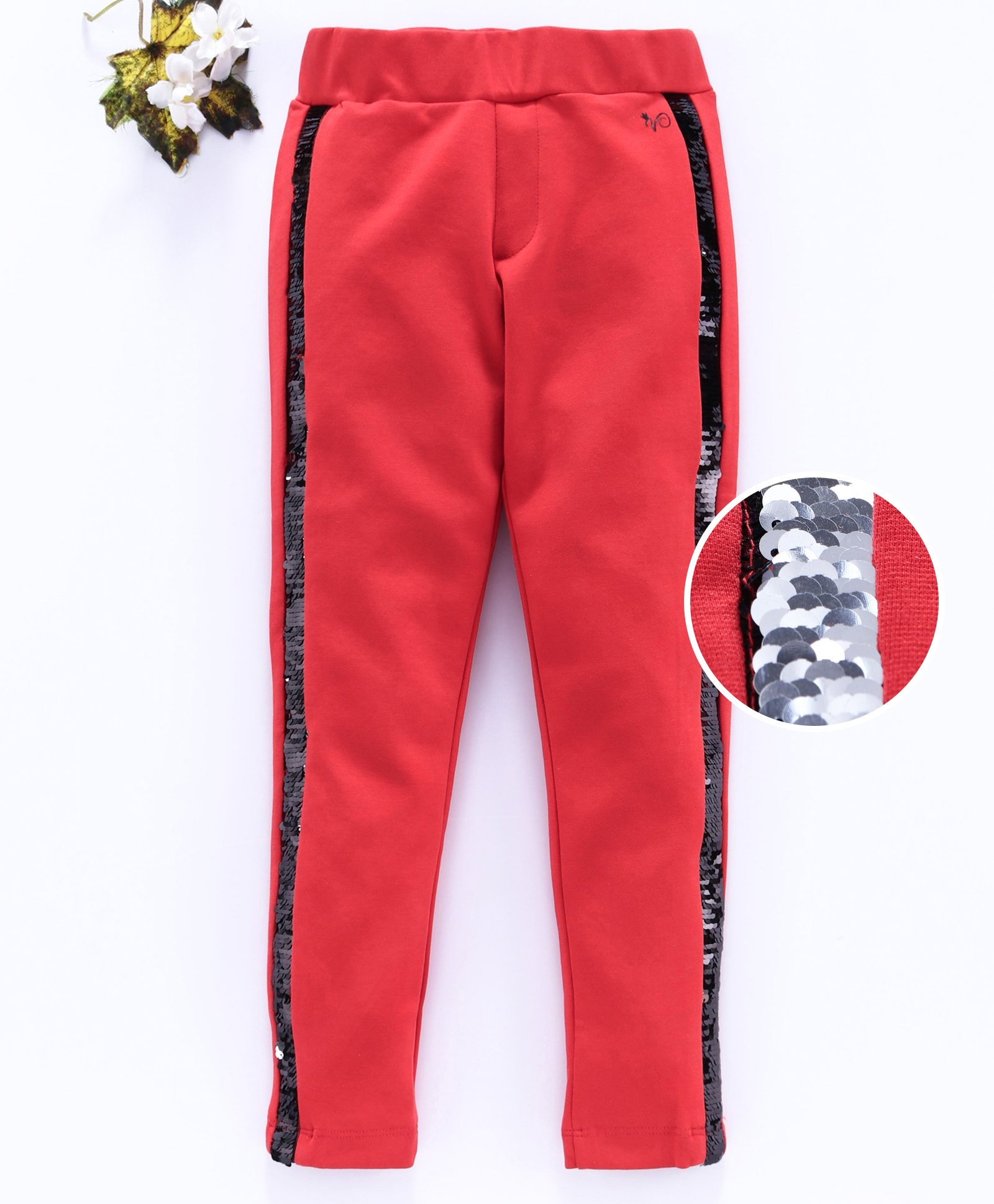 Vitamins Full Length Solid Color Leggings - Red-picture-19