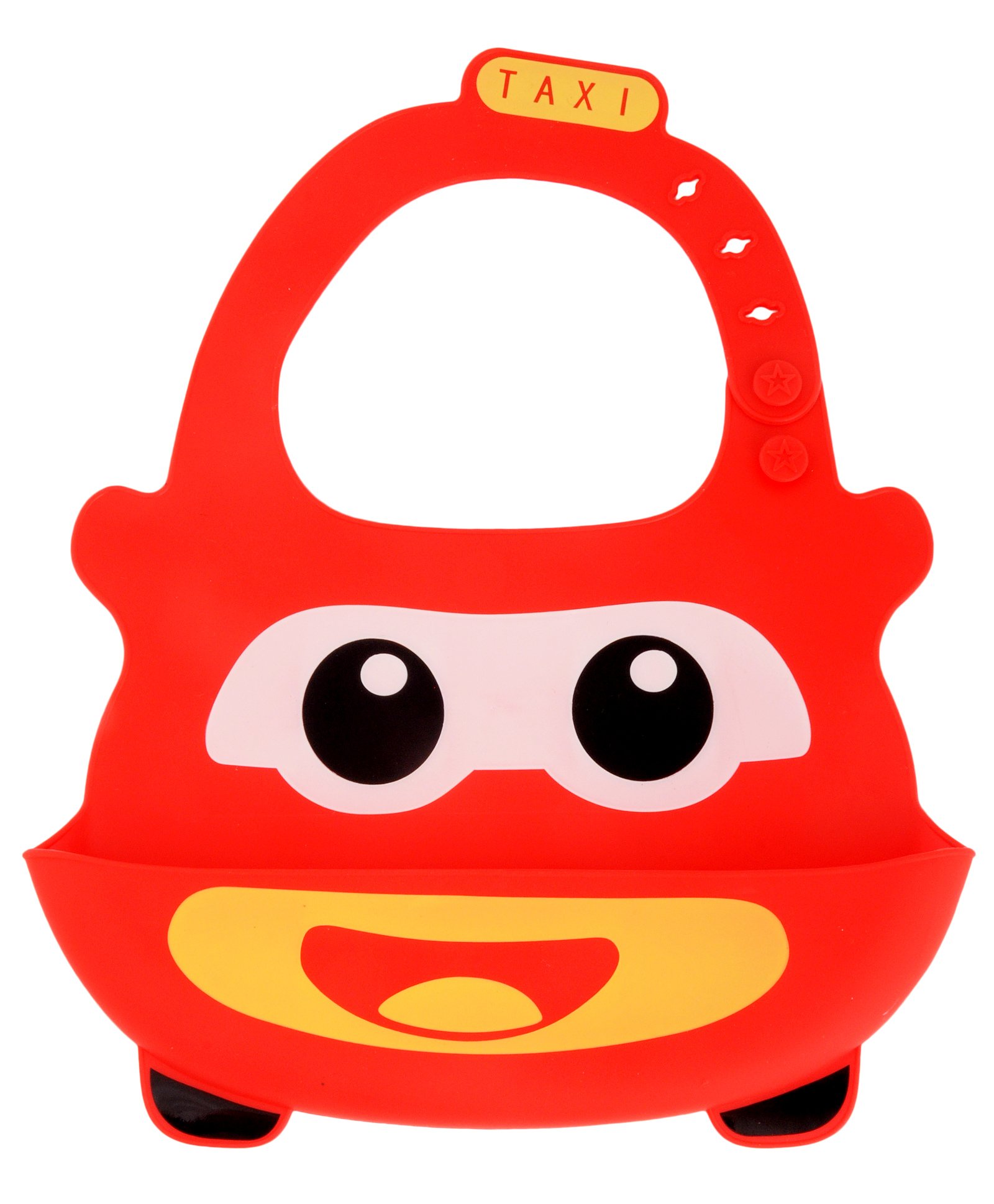 yellowbee Yellow Bee Red Easy Clean Silicone Bib with Crumb Collector - Red-picture-17