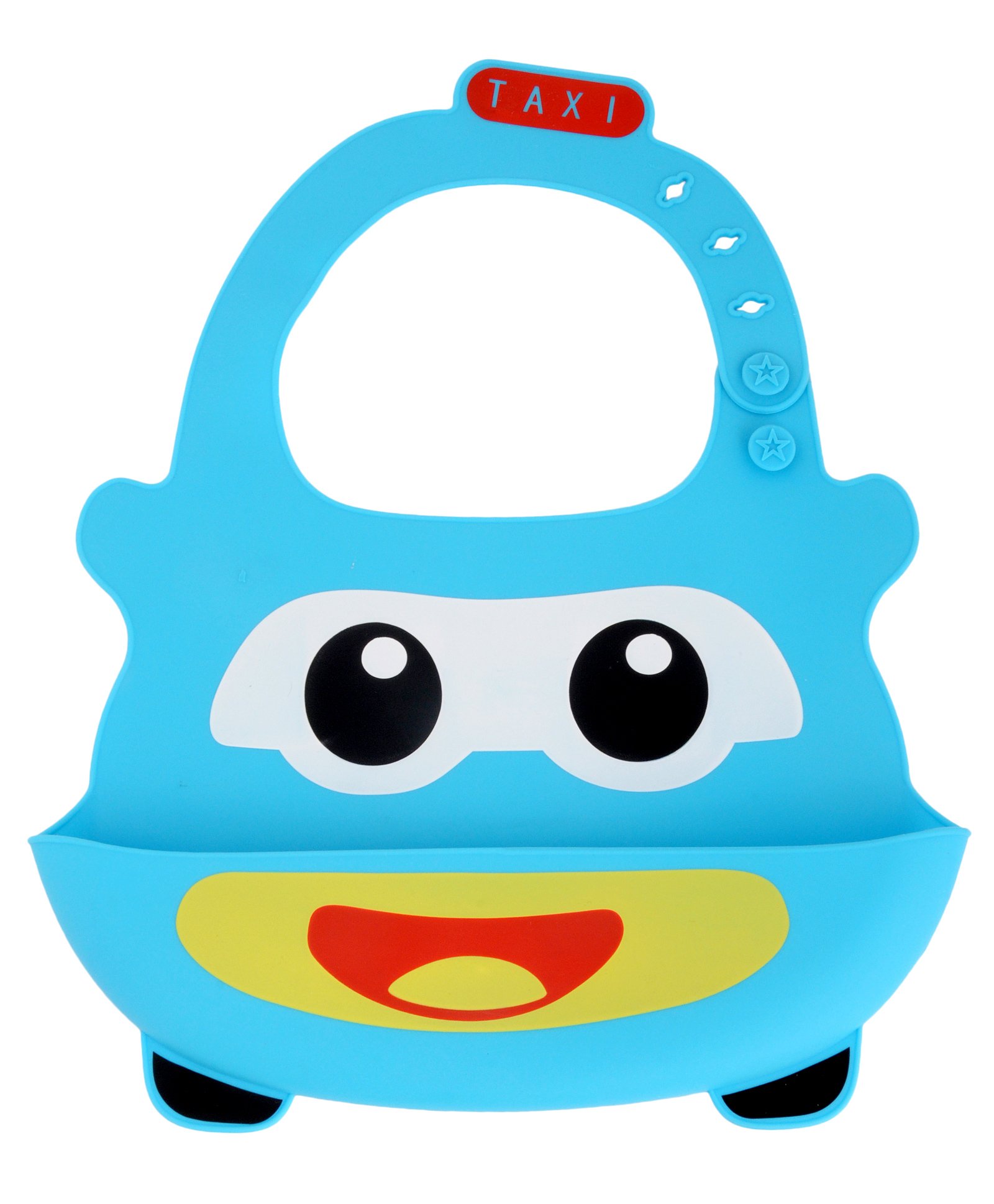 Yellow Bee Blue Easy Clean Silicone Bib with Crumb Collector - Blue-image-20
