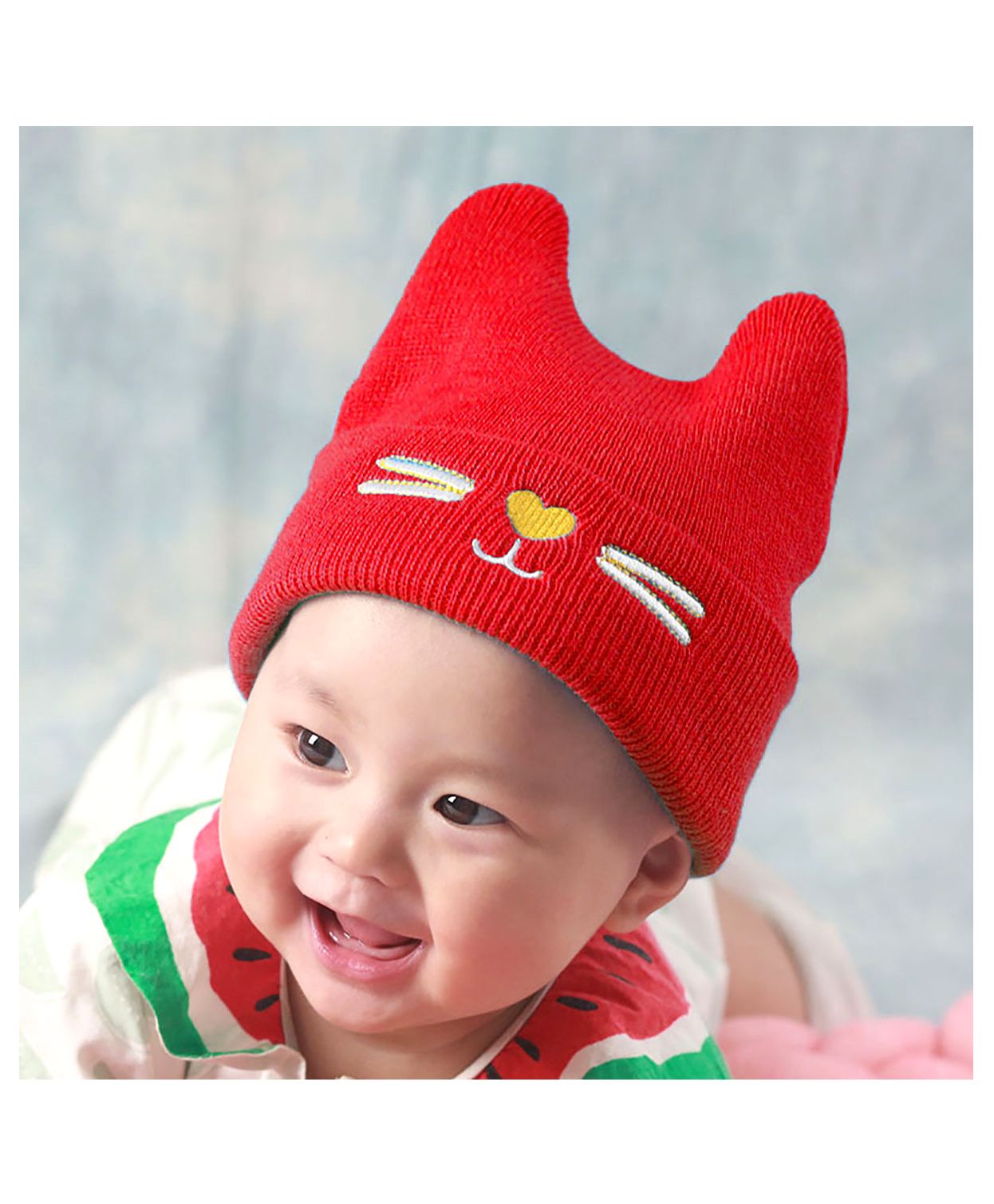 Syga Knitted Woolen Cap - Red-picture-13