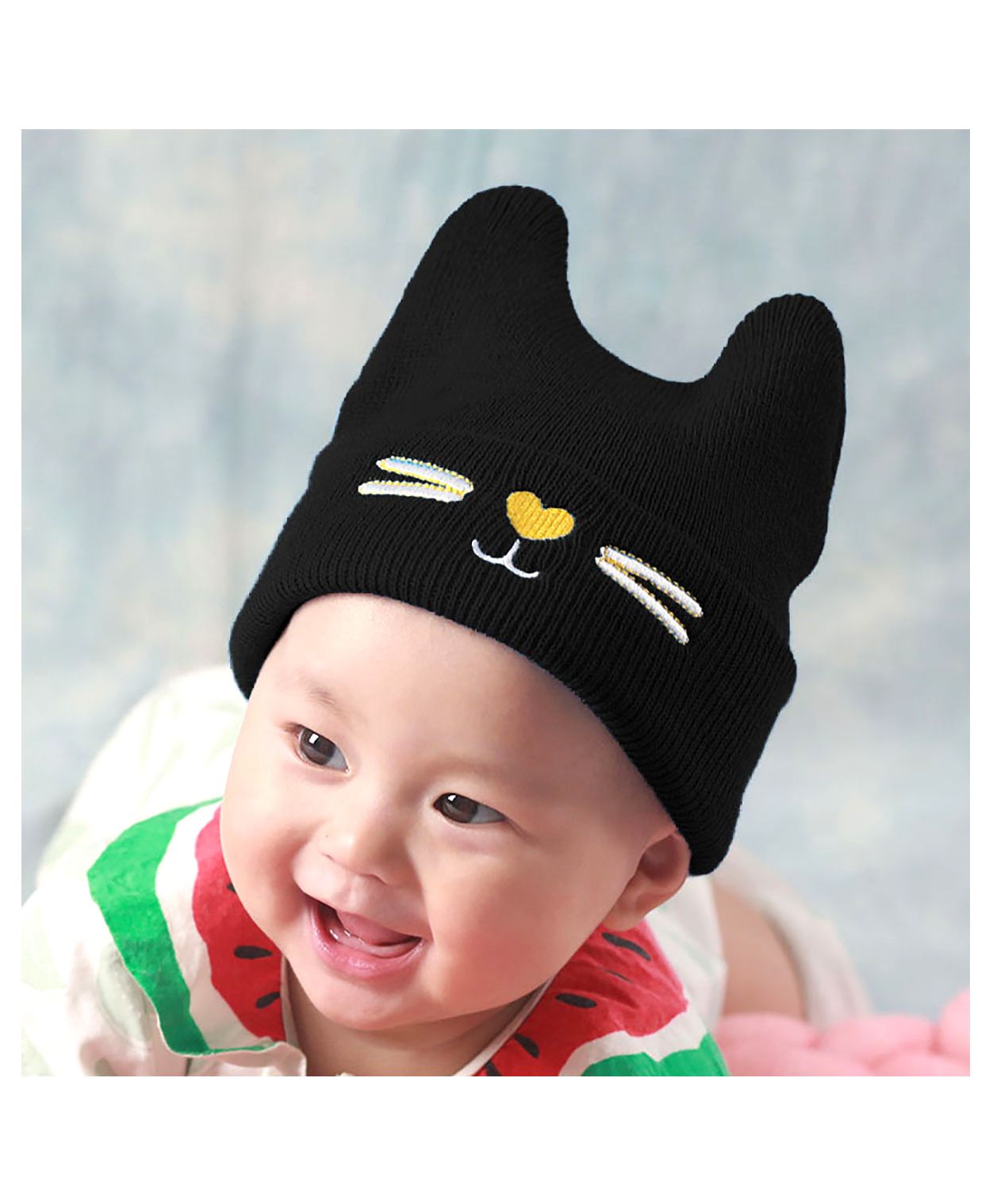 Syga Knitted Woolen Cap - Black-image-49