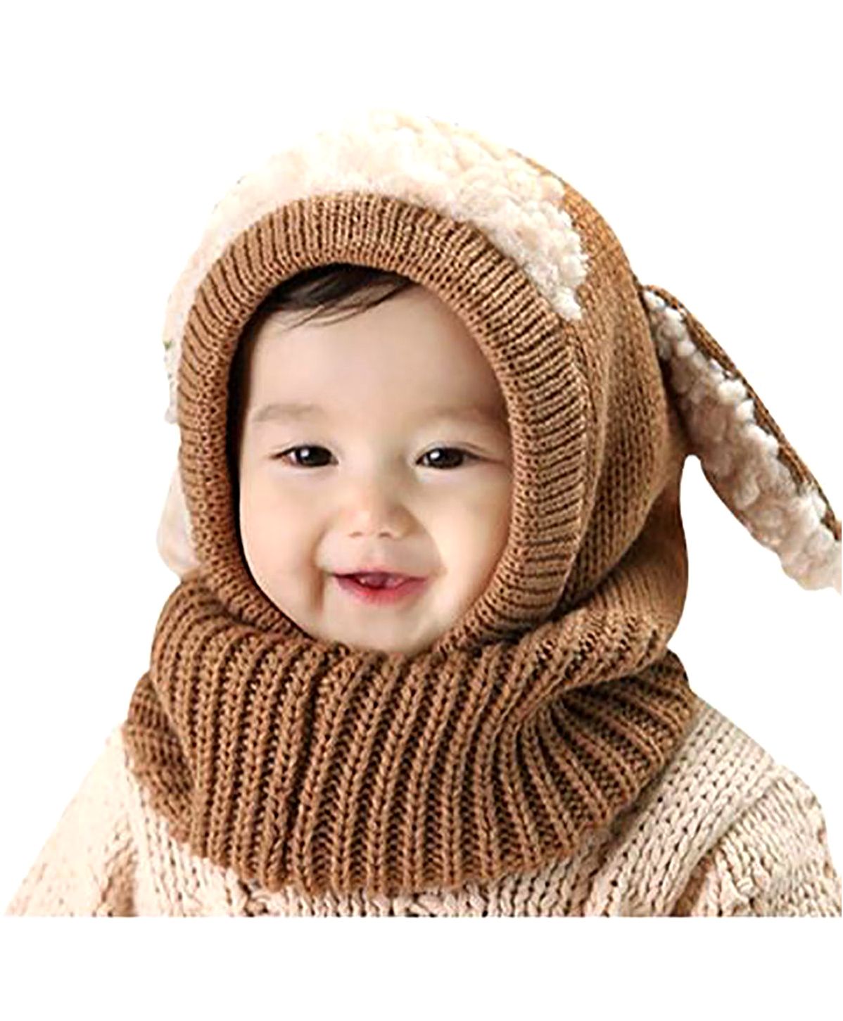 Syga Knitted Woolen Dog Design Cap - Brown-image-24
