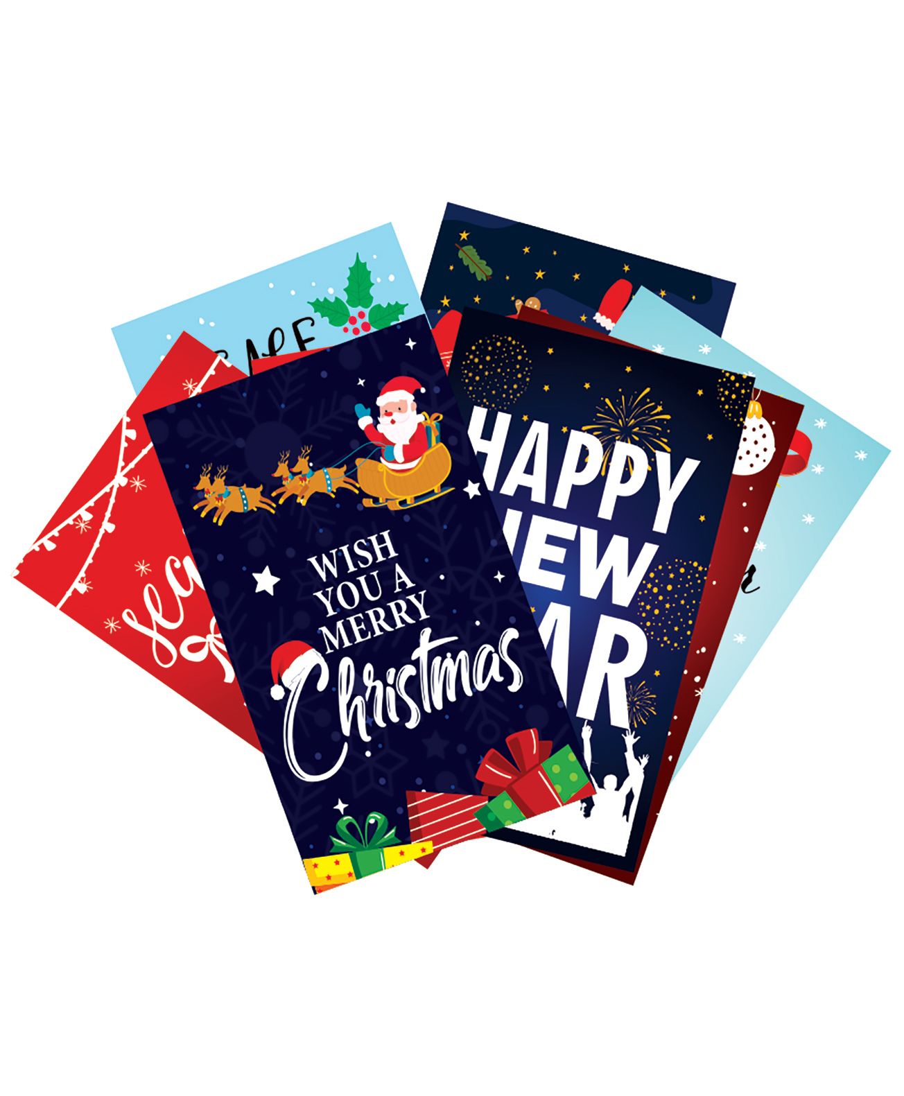 Syga Christmas Greeting Cards With Envelope - Pack Of 8