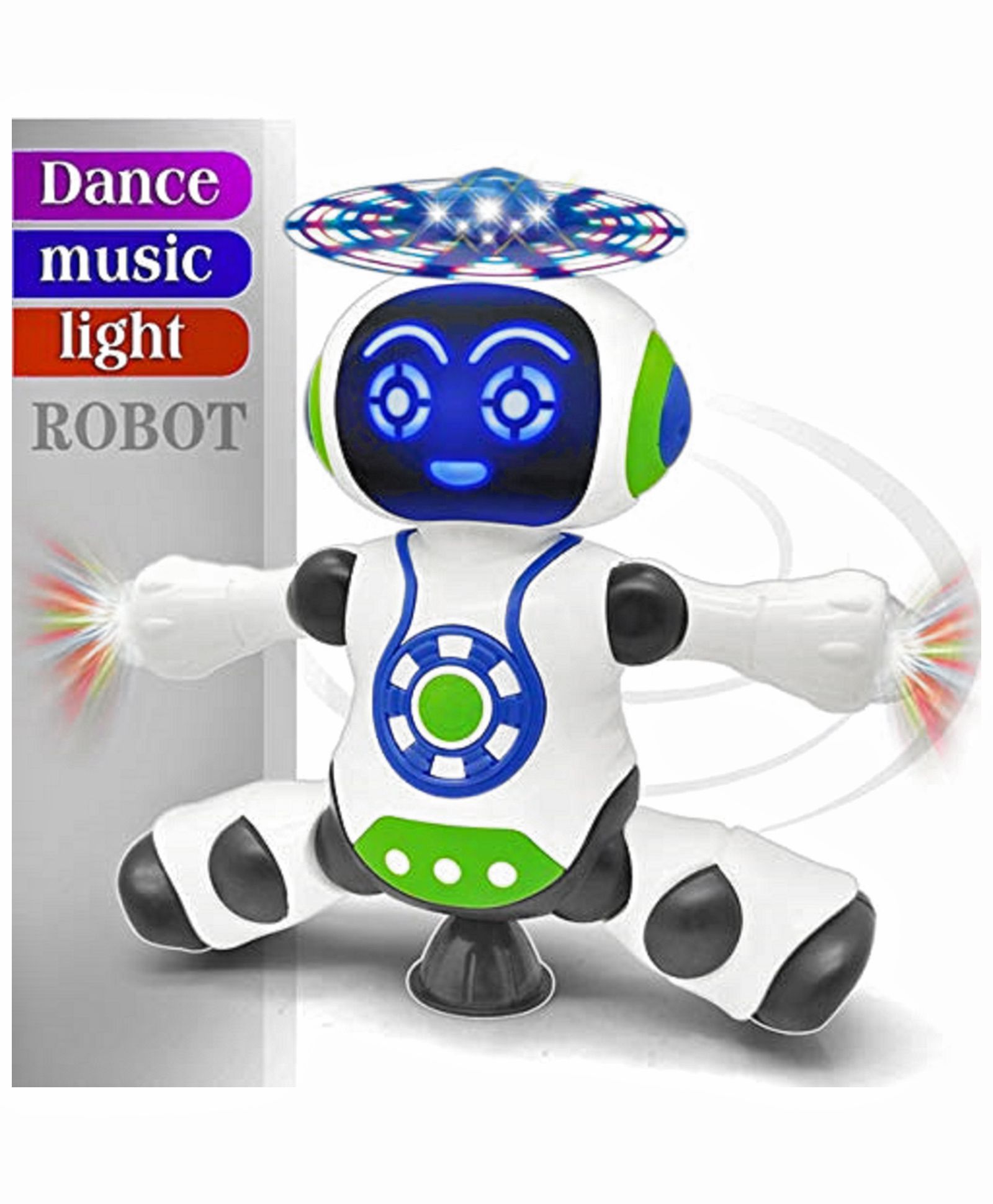 FunBlast Dancing Robot With 3D Lights & Music - White-image-37