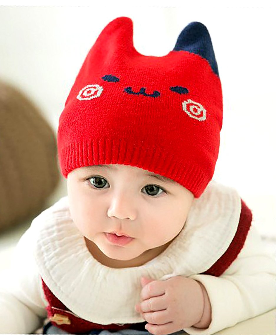 Syga Knitted Woolen Cap - Red-picture-14