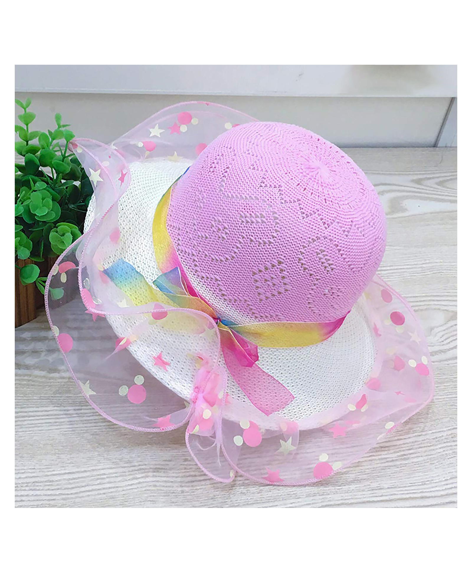 Syga Straw Hat With Frill & Bow - Pink-image-29
