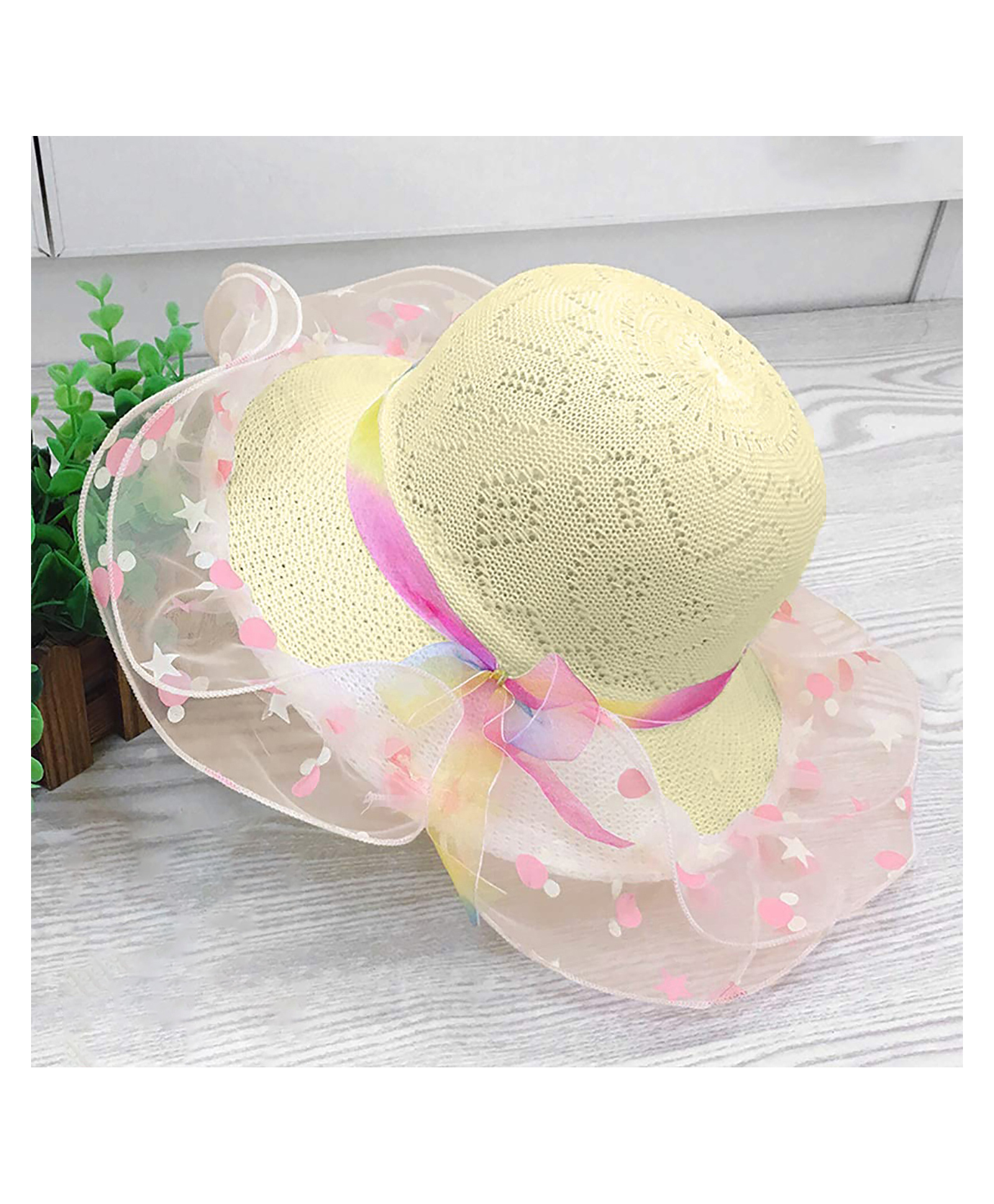 Syga Straw Hat With Frill & Bow - White-image-28
