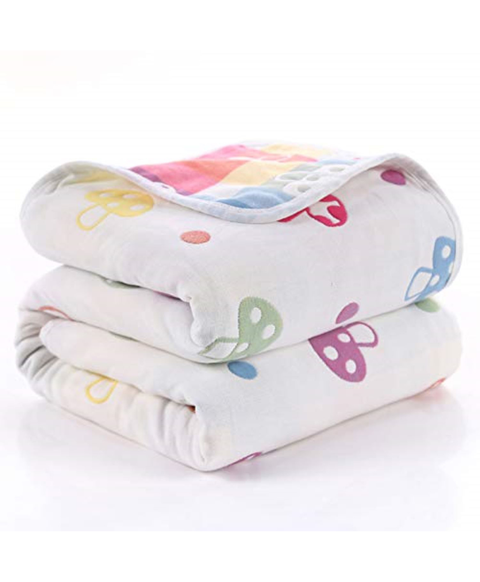 Syga Pure Soft Cotton Blanket Mushroom Print - Multicolor(Color and design slightly may vary)-image-4