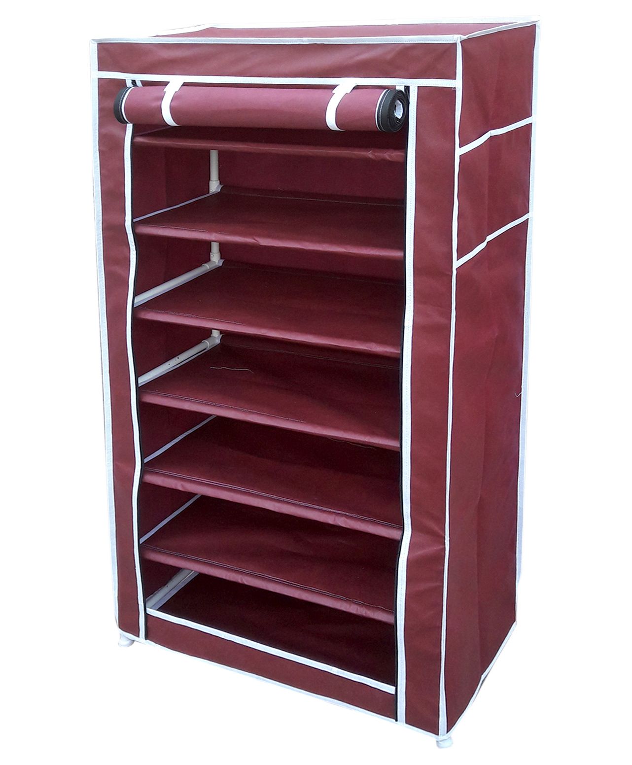 Fabura Multipurpose Rack With 7 Compartments And Cover - Maroon-picture-21