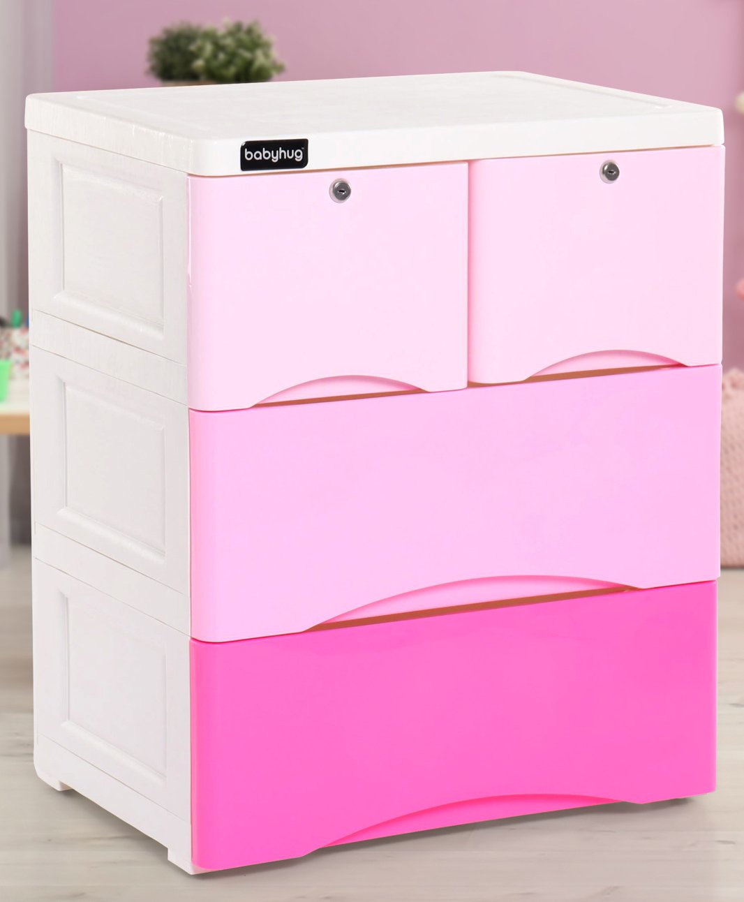 Babyhug 4 Compartment Chest of Drawers - Pink White Online in India, Buy at  Best Price from FirstCry.com - 3182562