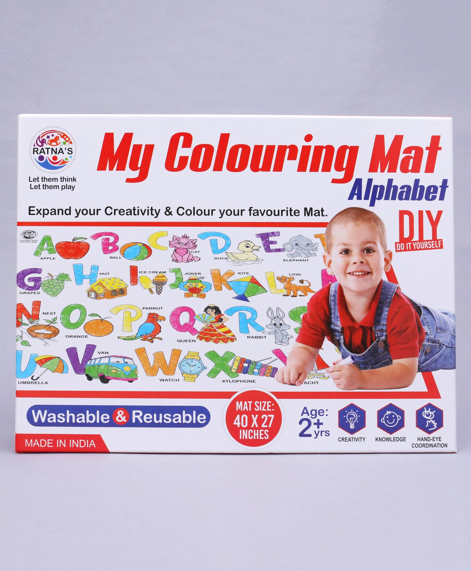 Ratnas DIY Alphabet Coloring Mat With Sketch Pens - Multicolor-picture-22