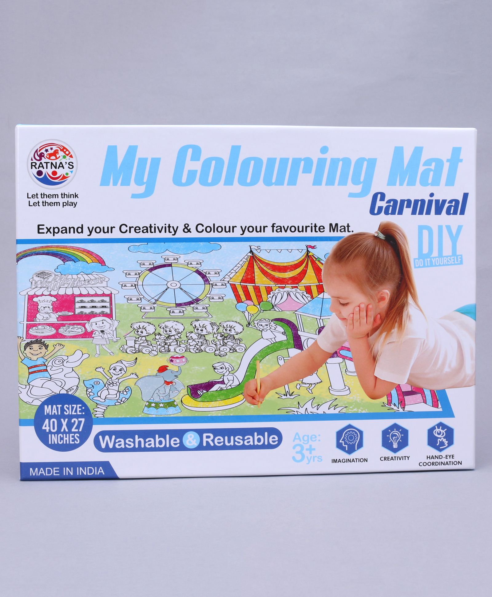 Ratnas Coloring Mat With Sketch Pens - Multicolor