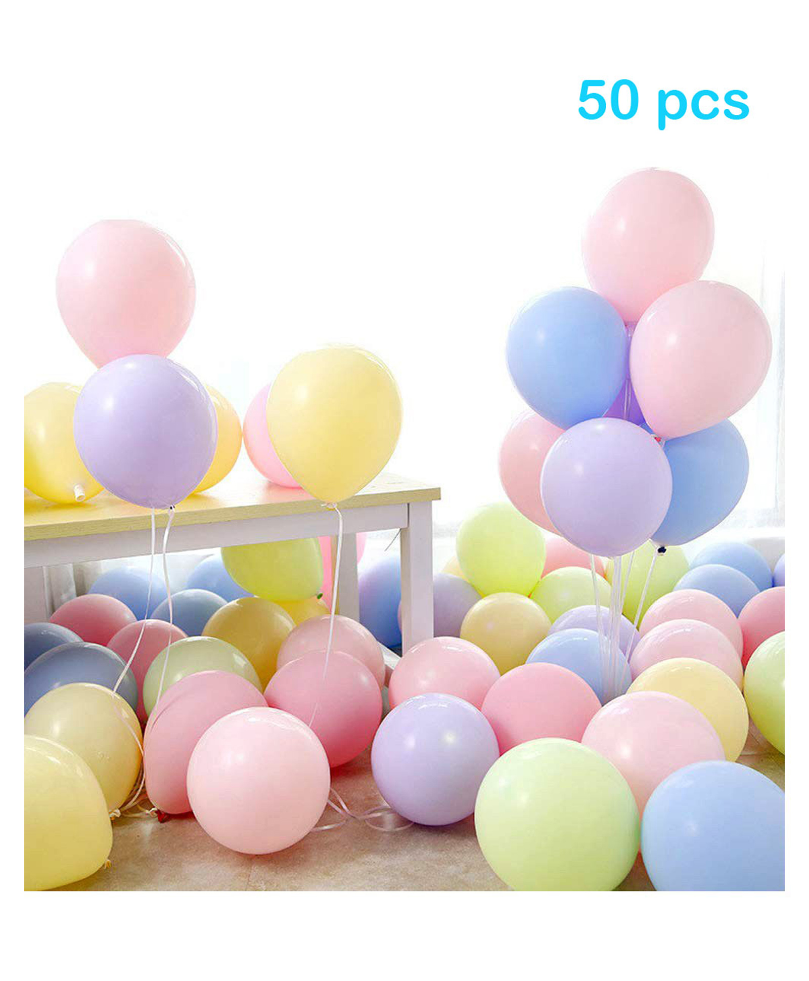 Balloon Junction Candy Colored Macaron Pastel Multicolor Balloons - Pack Of 50 pcs-image-23