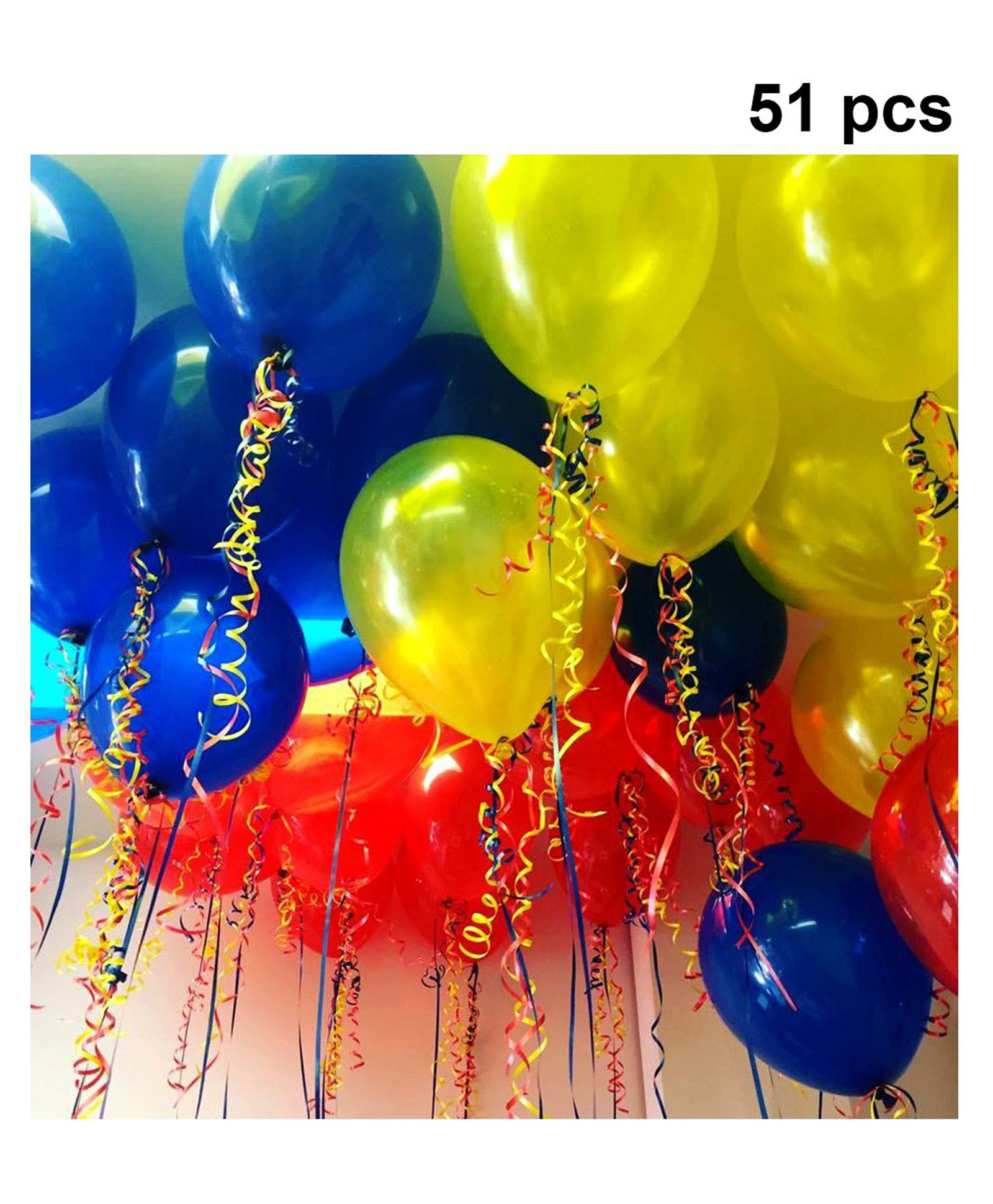 Balloon Junction Superhero Theme Metallic Balloons Red Blue & Yellow - Pack Of 51-image-33