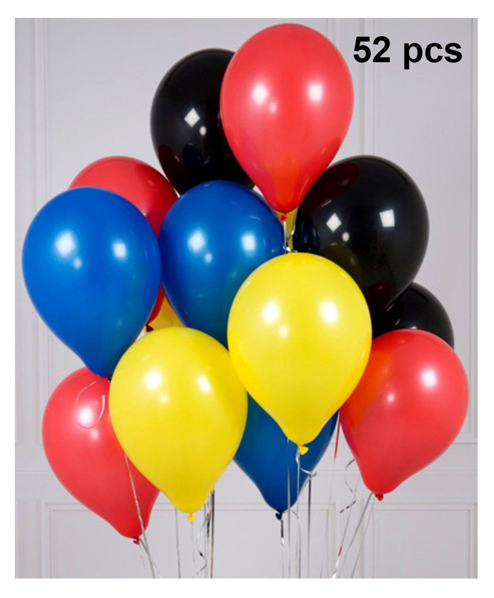 Balloon Junction Superhero Theme Metallic Balloons Red Blue Yellow Black - Pack Of 52-image-22
