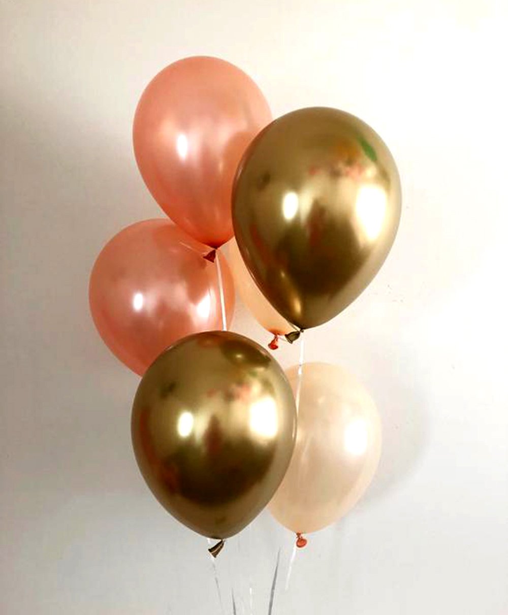 Balloon Junction Metallic Balloons Rose Gold,Chrome Gold & White - Pack Of 50-image-29