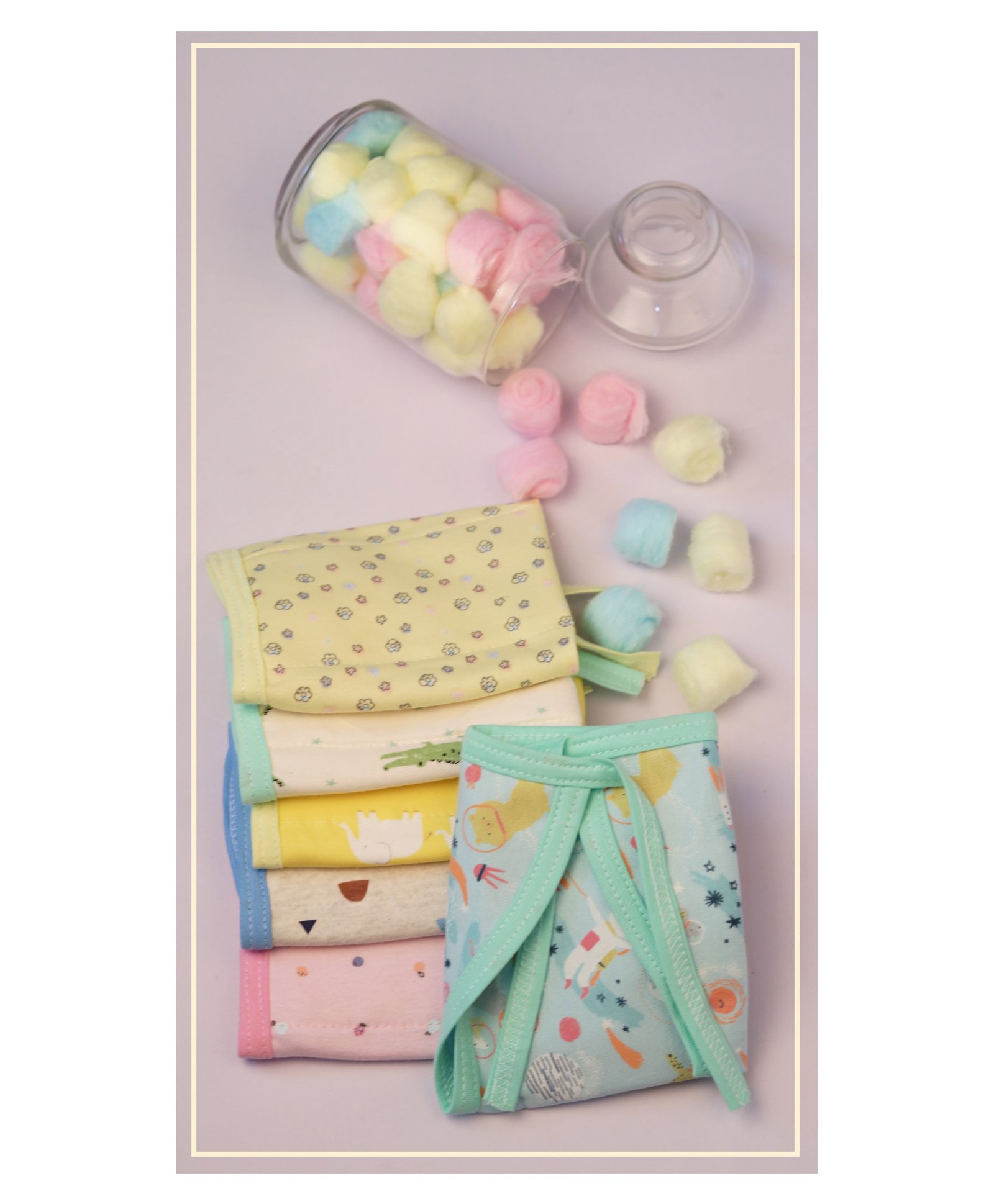 Lollipop Lane Foam Cushioned Cloth Diapers With Adjustable String - Pack of 6-image-43