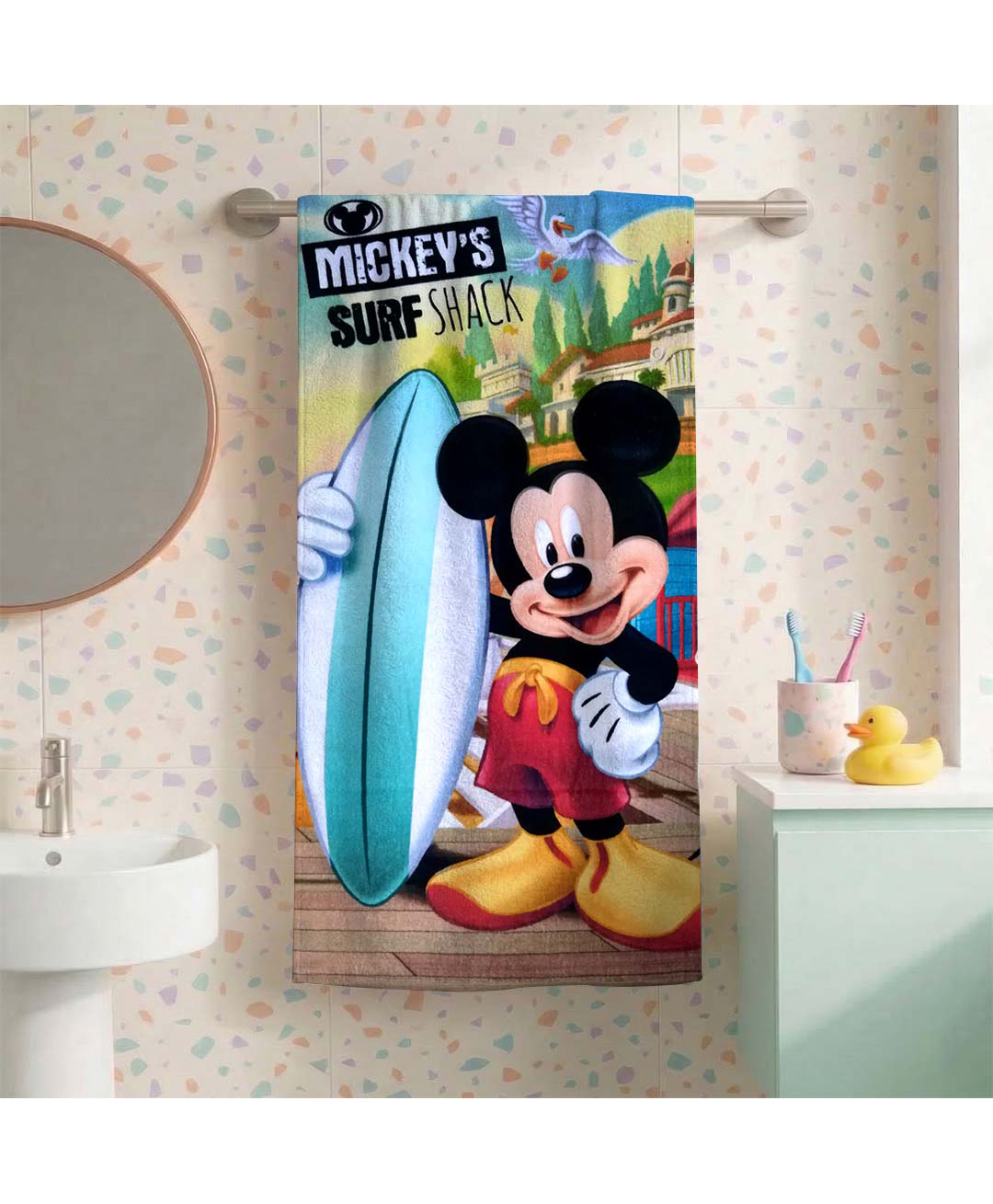Athom Trendz Disney Mickey Mouse Kids Bath Towel - Multicolor-picture-24