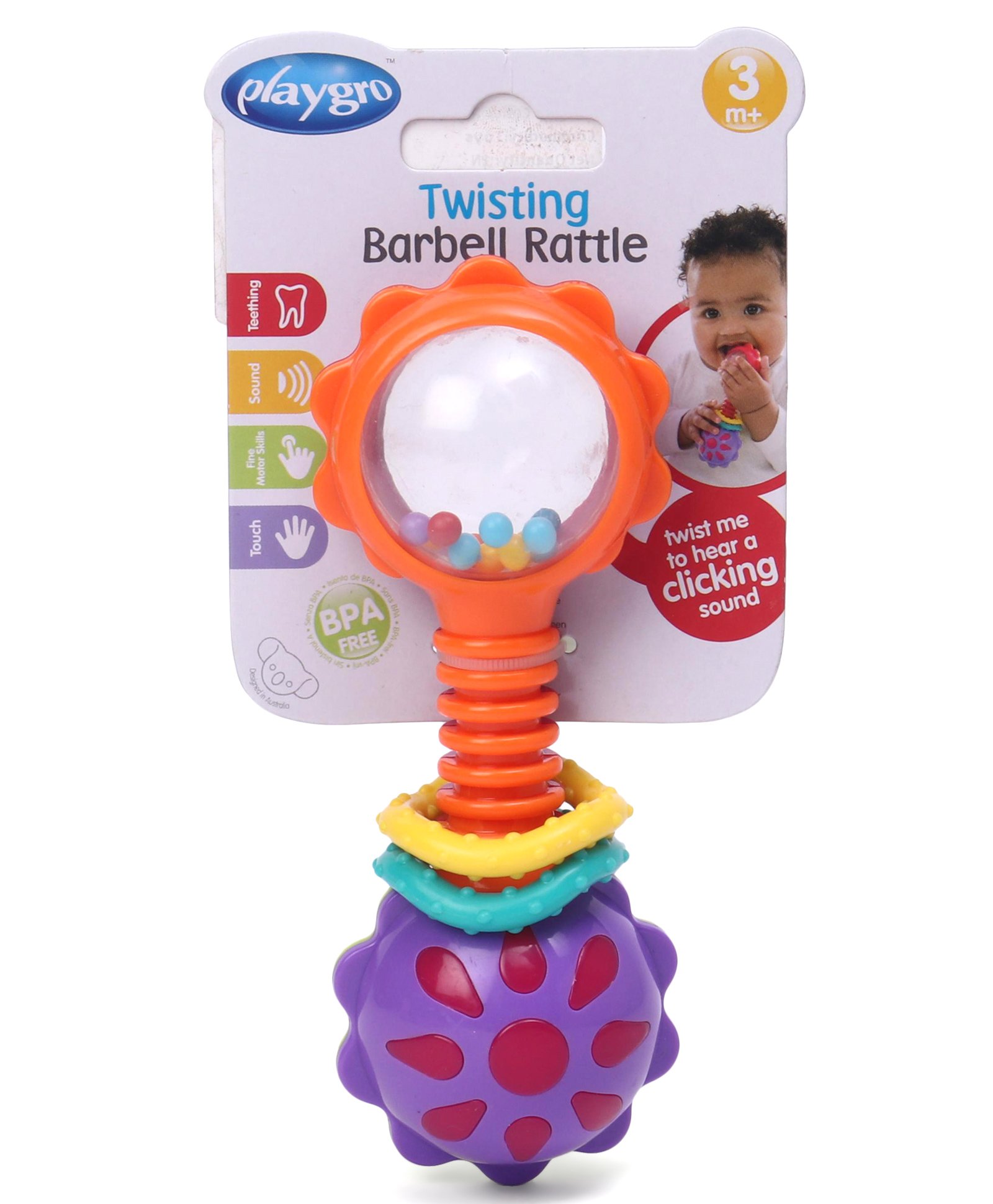 playgro twisting barbell rattle