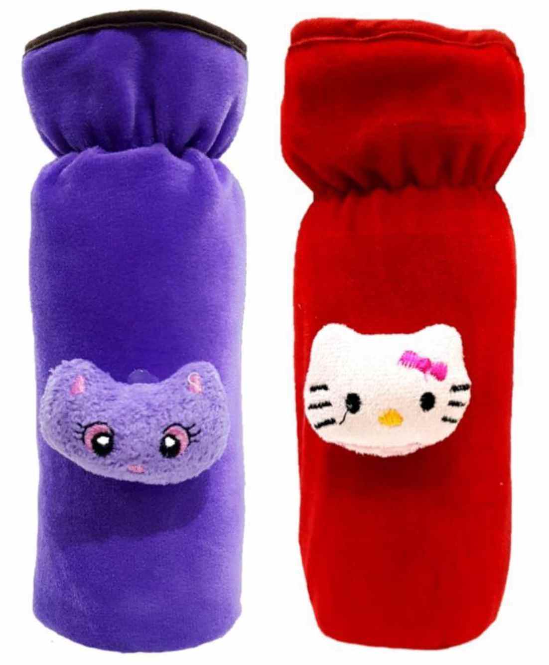 Brandonn Velvet Shearing Soft Bottle Cover With Motif Red Purple Pack of 2 - Fits up to 250 ml-picture-29