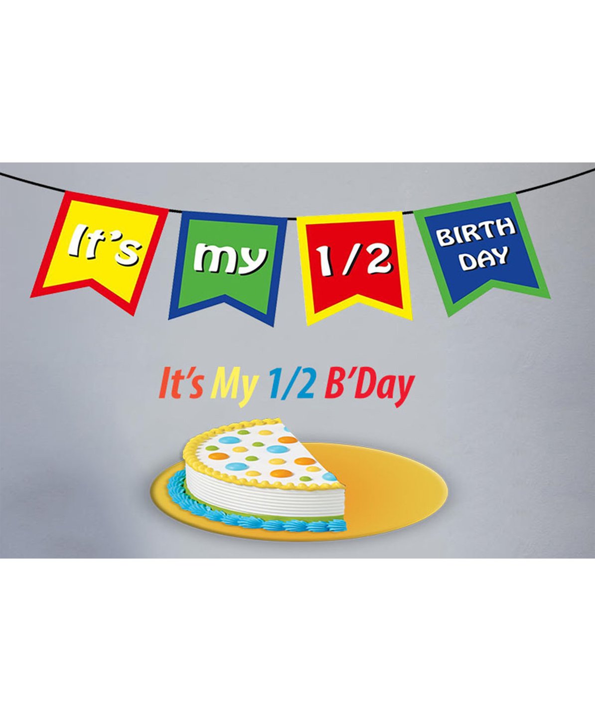 Funkart It's My 1/2 Birthday Banner - Multicolor-image-12