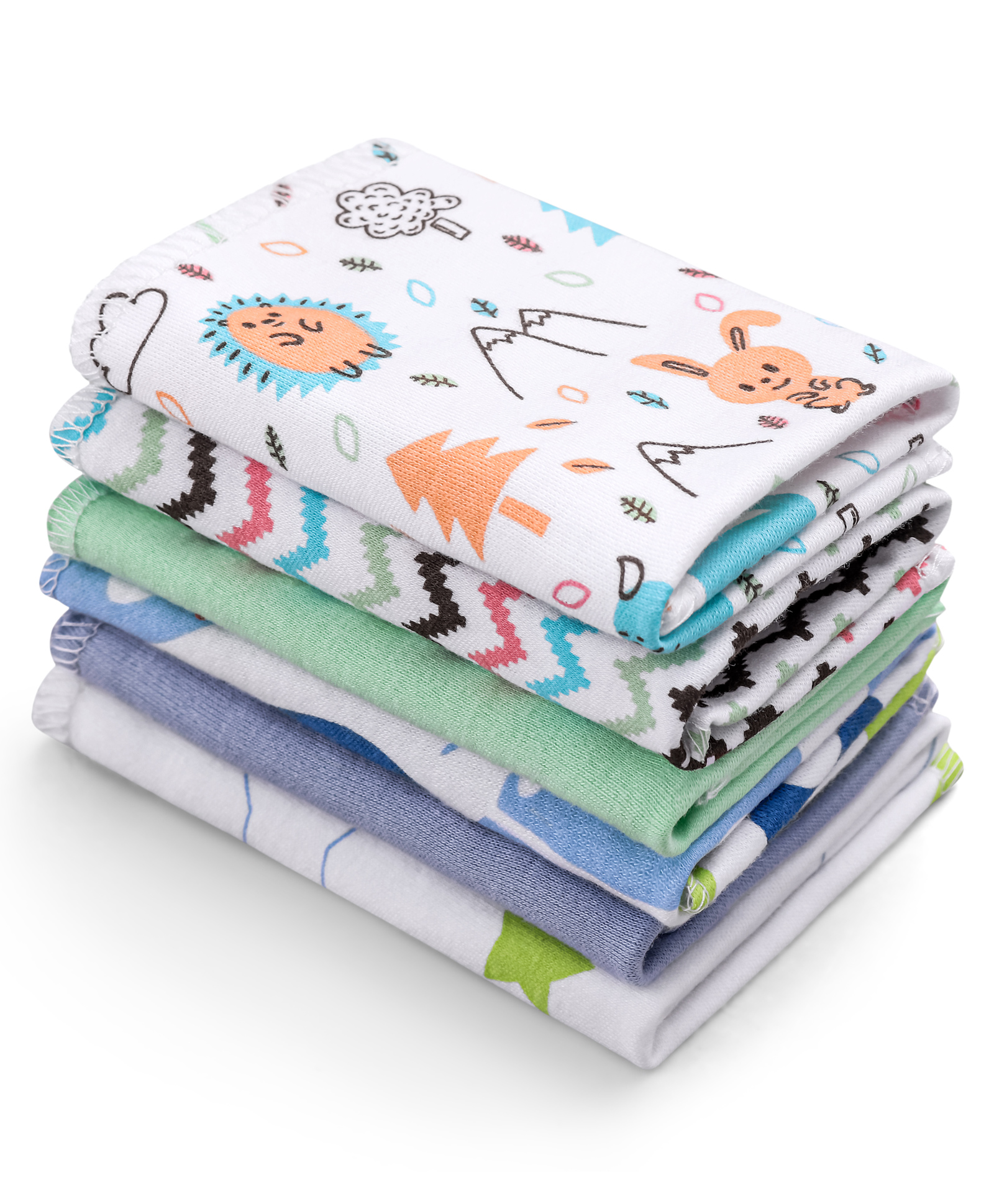 Babyhug 100% Cotton Wash Cloth Pack of 6 - Multicolor