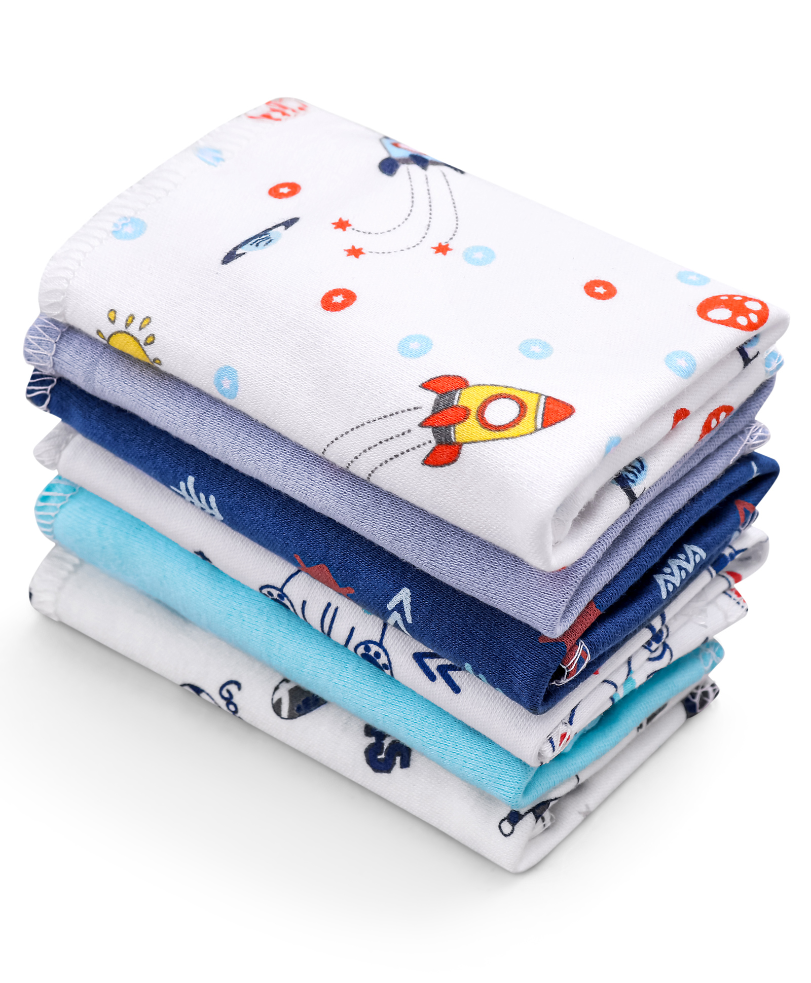 Babyhug 100% Cotton Wash Cloth Pack of 6 - Multicolor