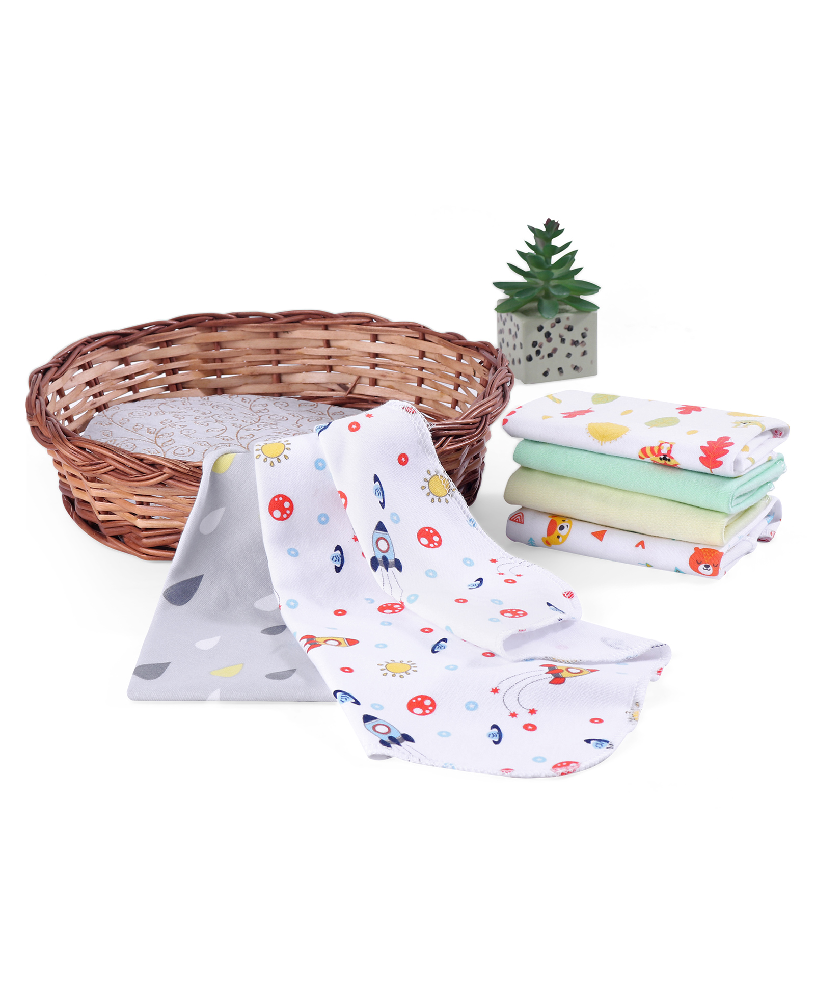 Babyhug 100% Cotton Wash Cloth Pack of 6 - Multicolor