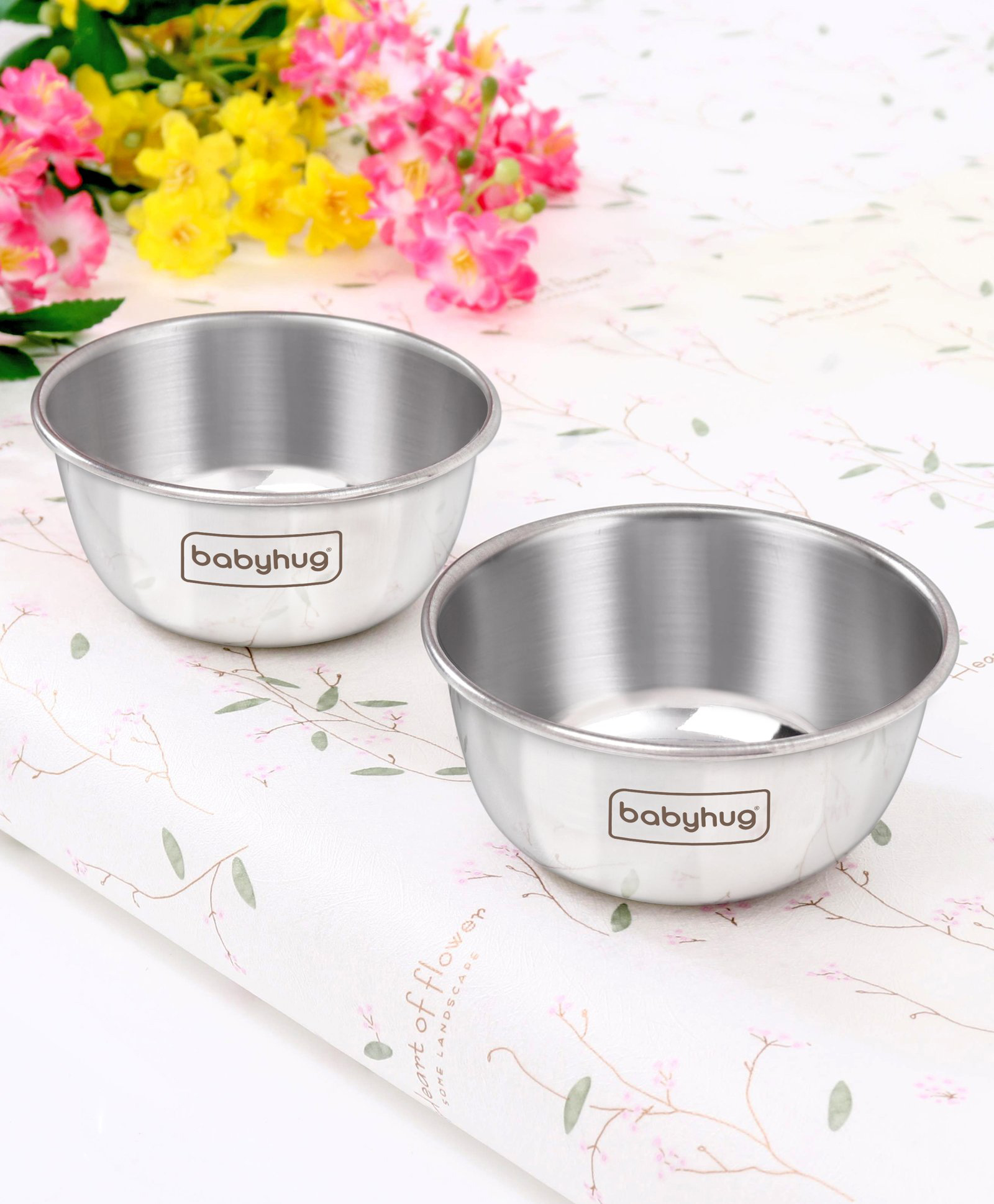 Babyhug Stainless Steel Feeding Bowl 150 ml - Set of 2-picture-24