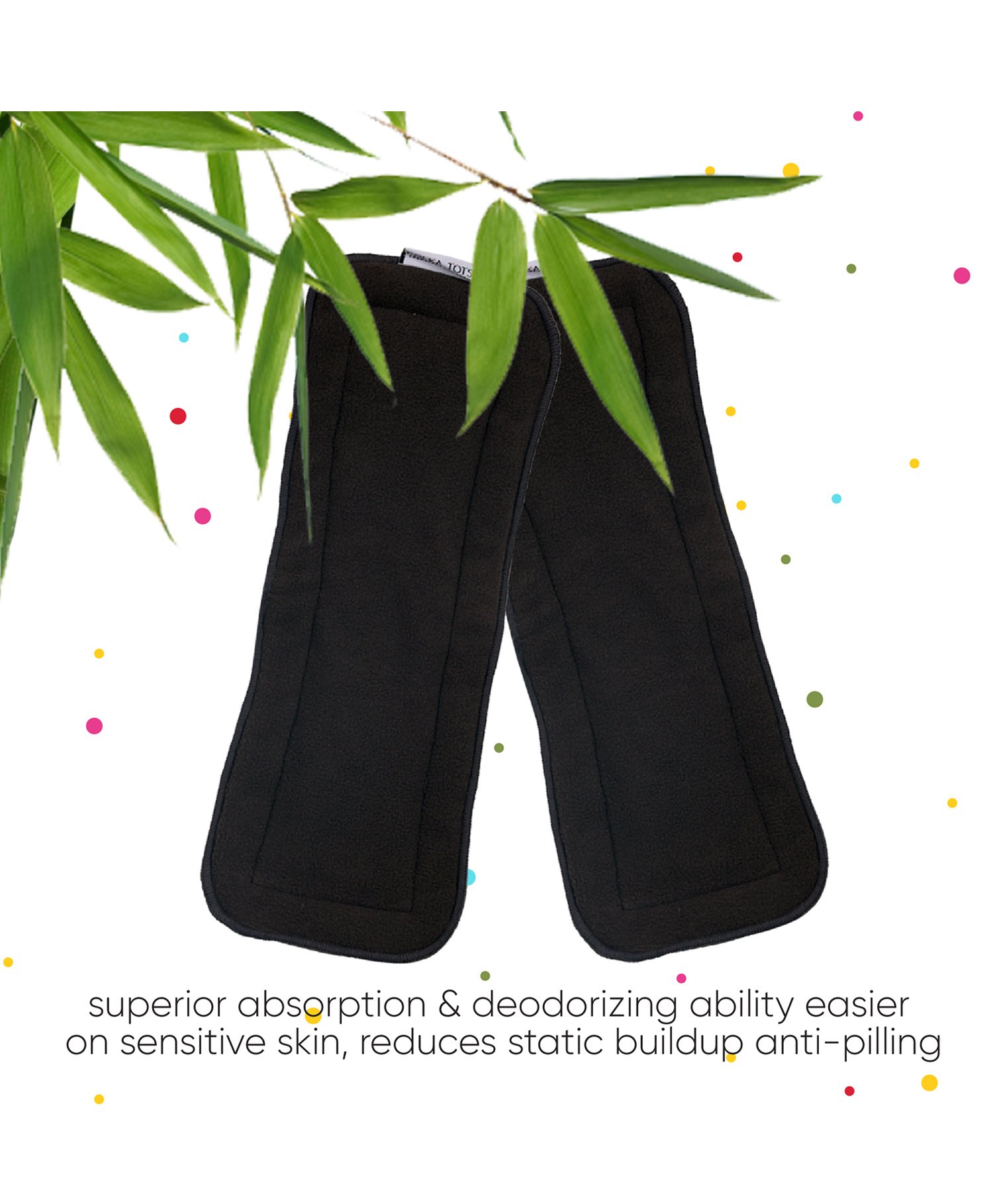 POLKA TOTS Washable and Reusable Adjustable Cloth Diaper with 5 Layer Bamboo Charcoal Insert Pack of 2 - Black-picture-36