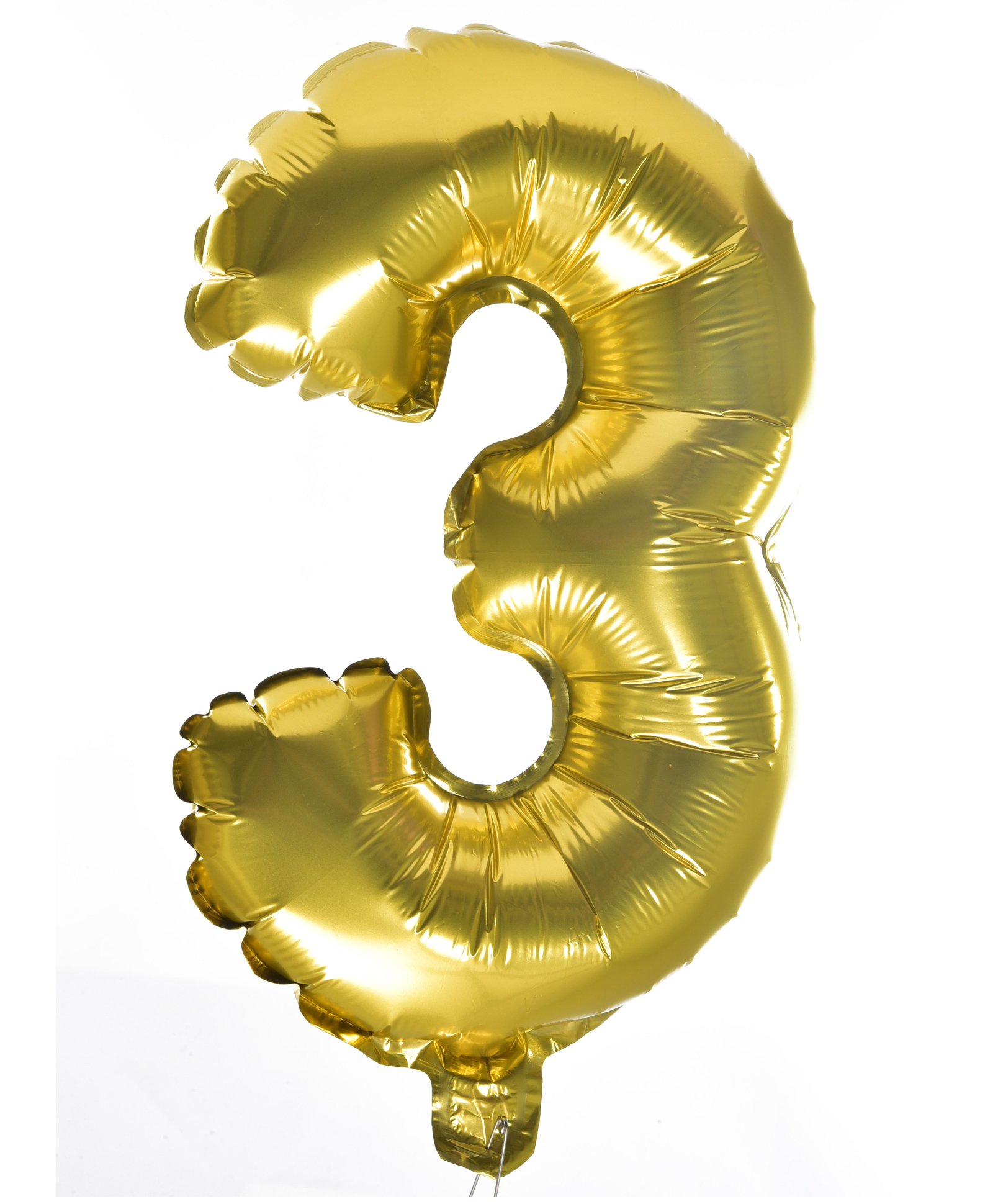 Party Anthem Number 3 Foil Balloon Gold - Height 40 cm-image-43