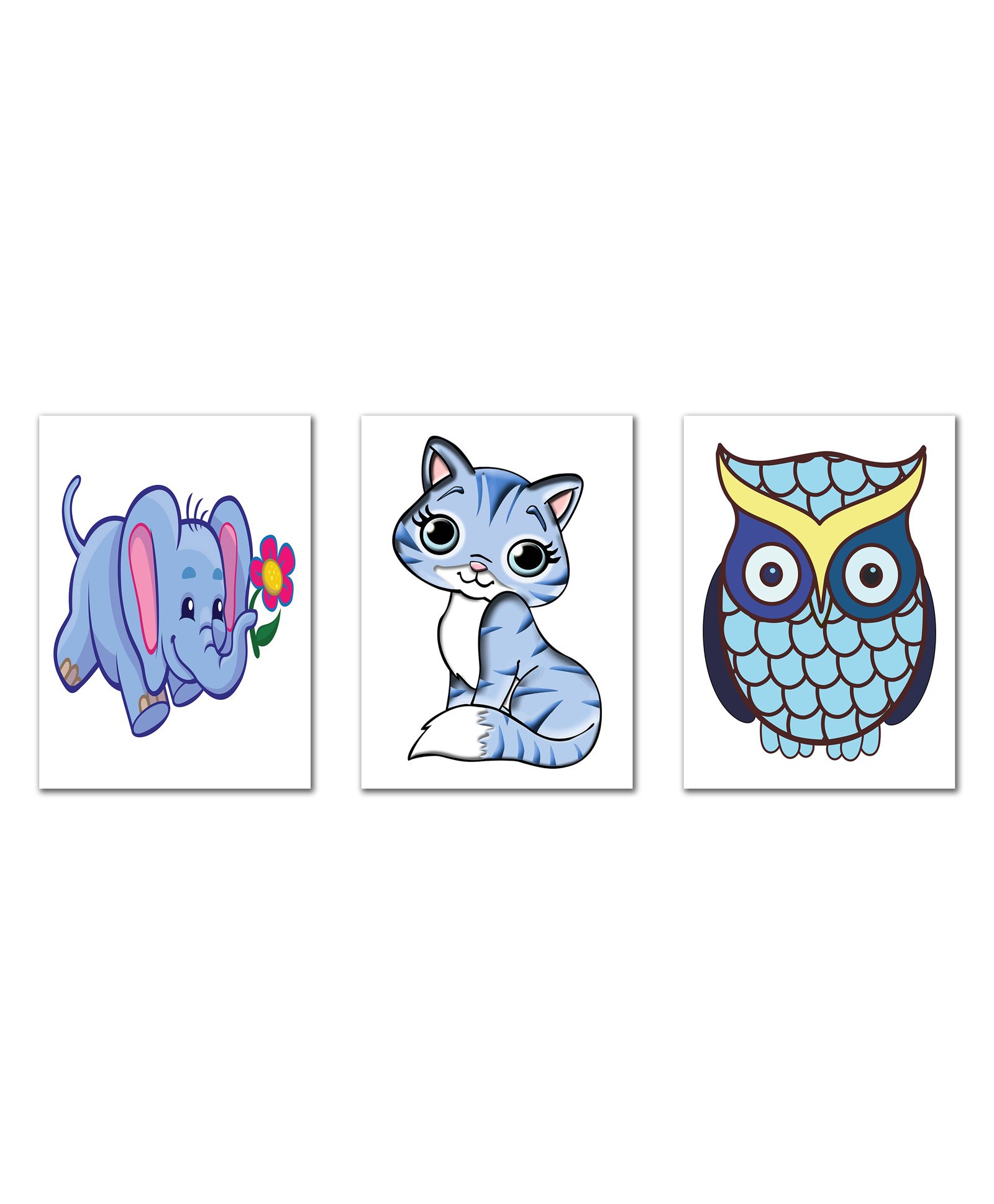 Wens Animals Nursery Set Of 3 Sparkle Laminated Kids Wall Panels - Multicolor-picture-37