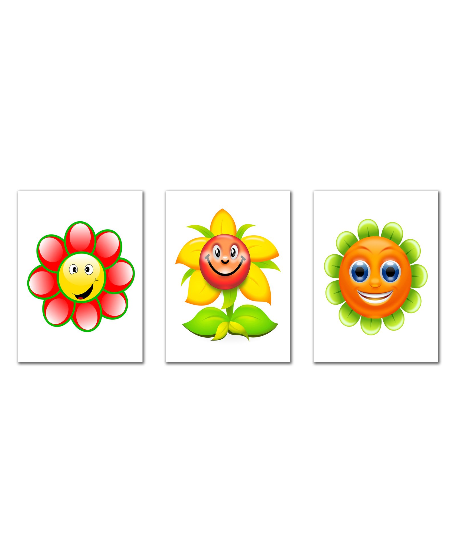 Wens Lovely Flowers Set Of 3 Sparkle Laminated Kids Wall Panels - Multicolor-picture-32