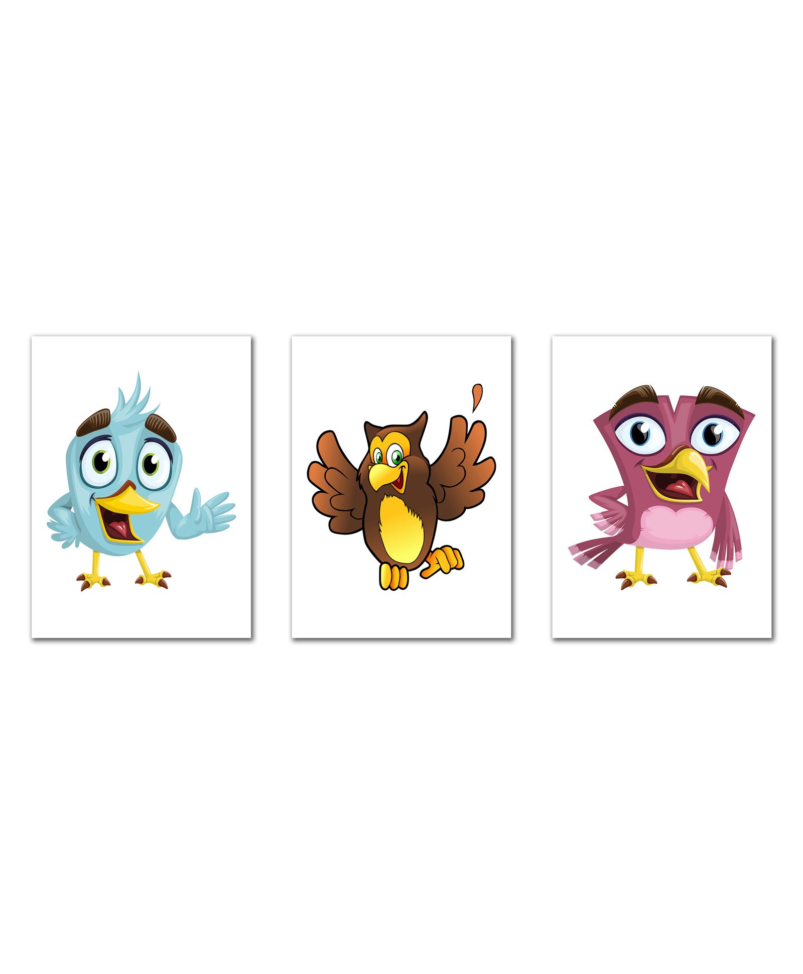 Wens Singing Birds Set of 3 Sparkle Laminated Kids Wall Panels - Multicolor-picture-36