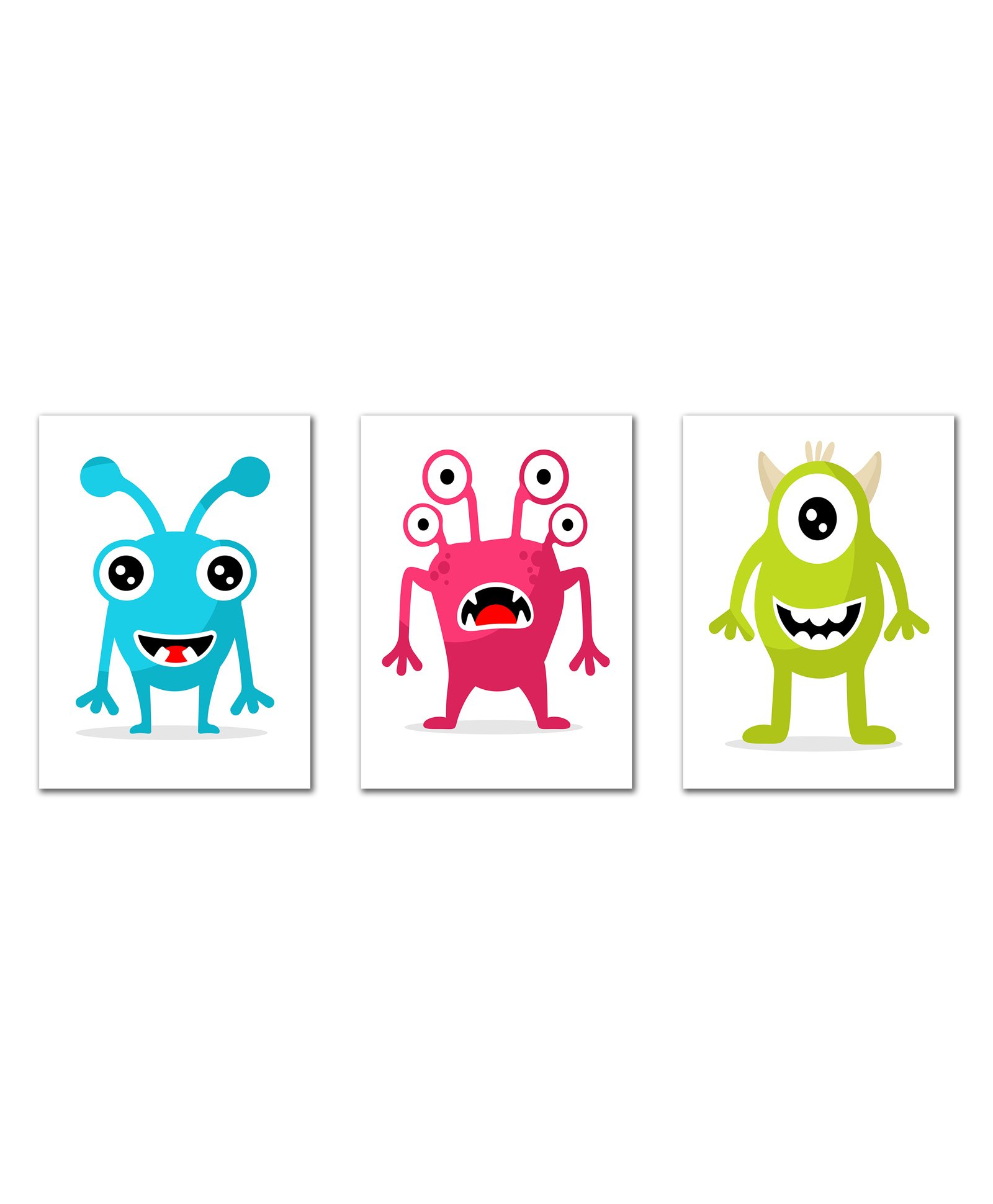 Wens Monsters Set of 3 Sparkle Laminated Kids Wall Panels - Multicolor-picture-39