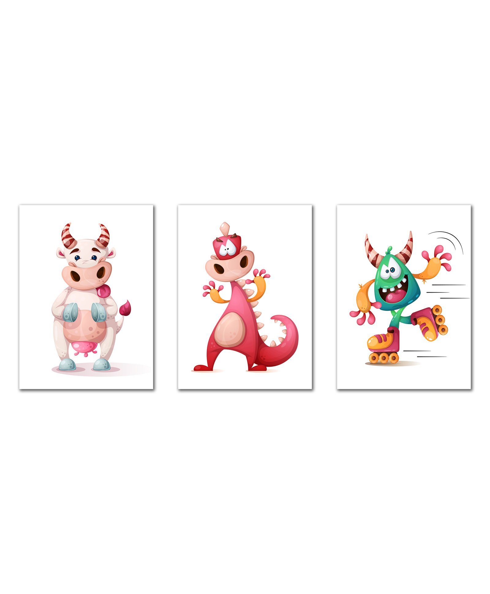 Wens Cartoon Theme Set of 3 Sparkle Laminated Kids Wall Panels - Multicolor-picture-40