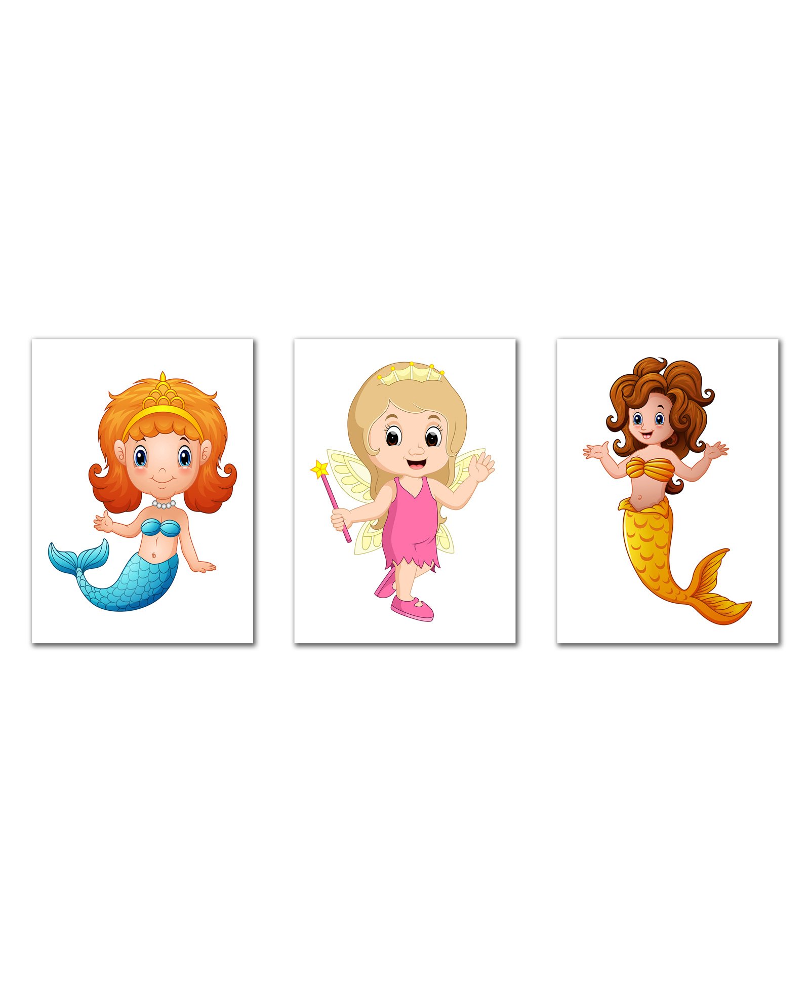 Wens Sparkle Laminated Kids Wall Panels Lovely Mermaids Theme Set of 3 - Multicolor-picture-27