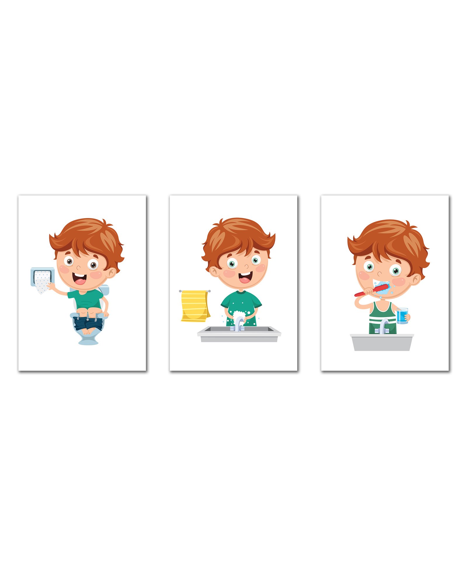 Wens Sparkle Laminated Kids Wall Panels Good Habits Theme Set of 3 - Multicolor-picture-25